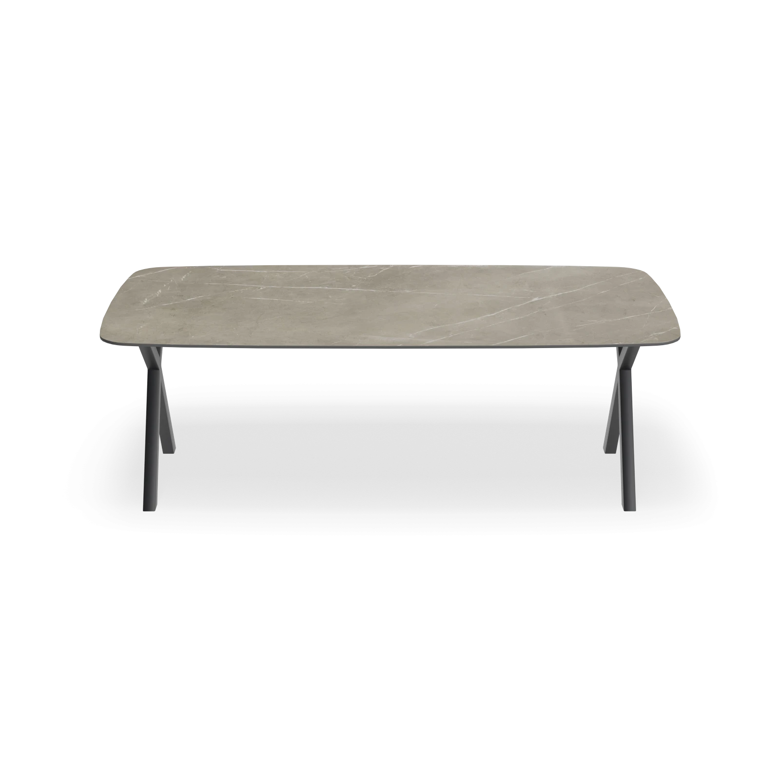Eettafel X poot - Deens Ovaal Keramiek Tafu Satin (220x110cm)