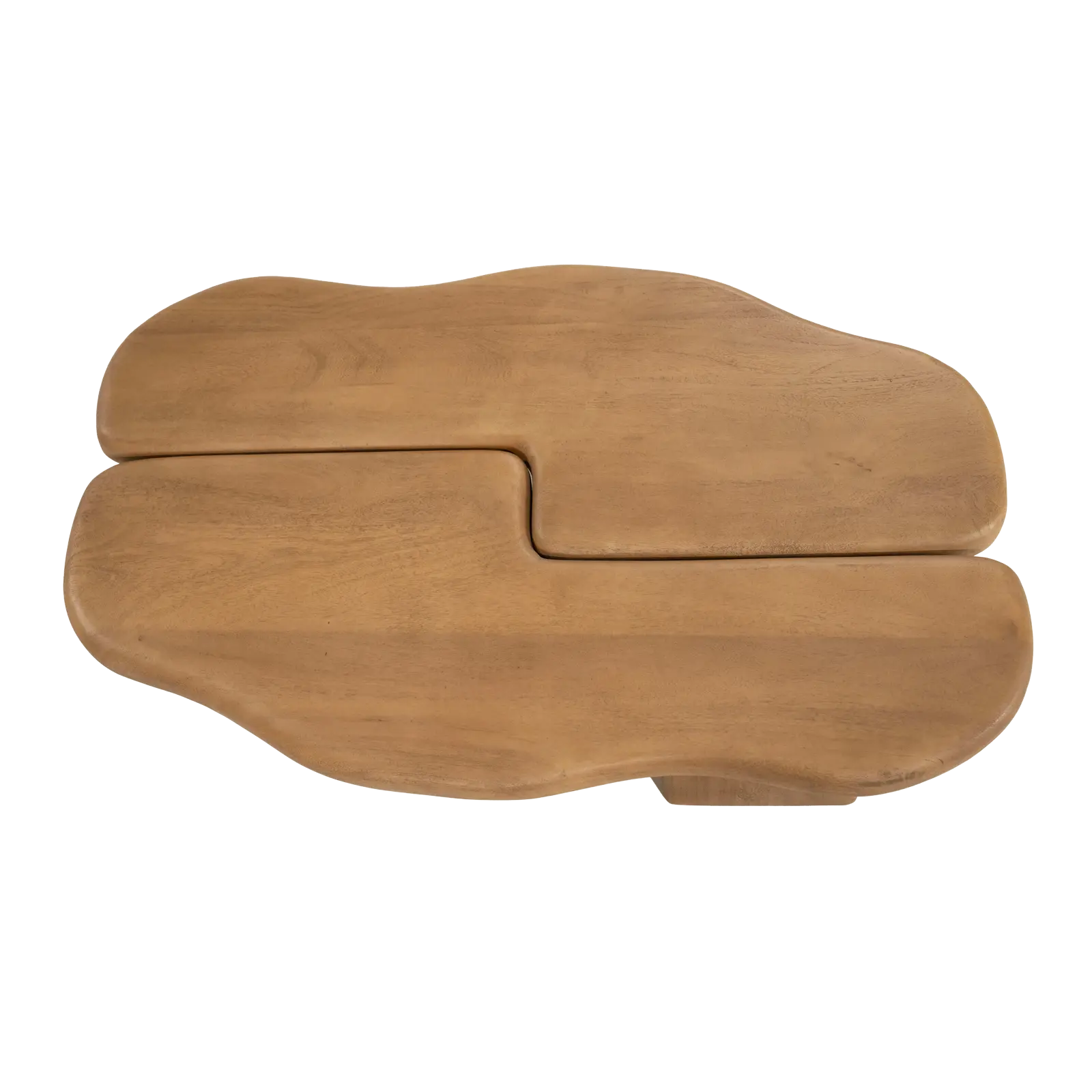 Salontafel set van 2 Yuo - organische vorm 100x80 cm - Mangohout Naturel