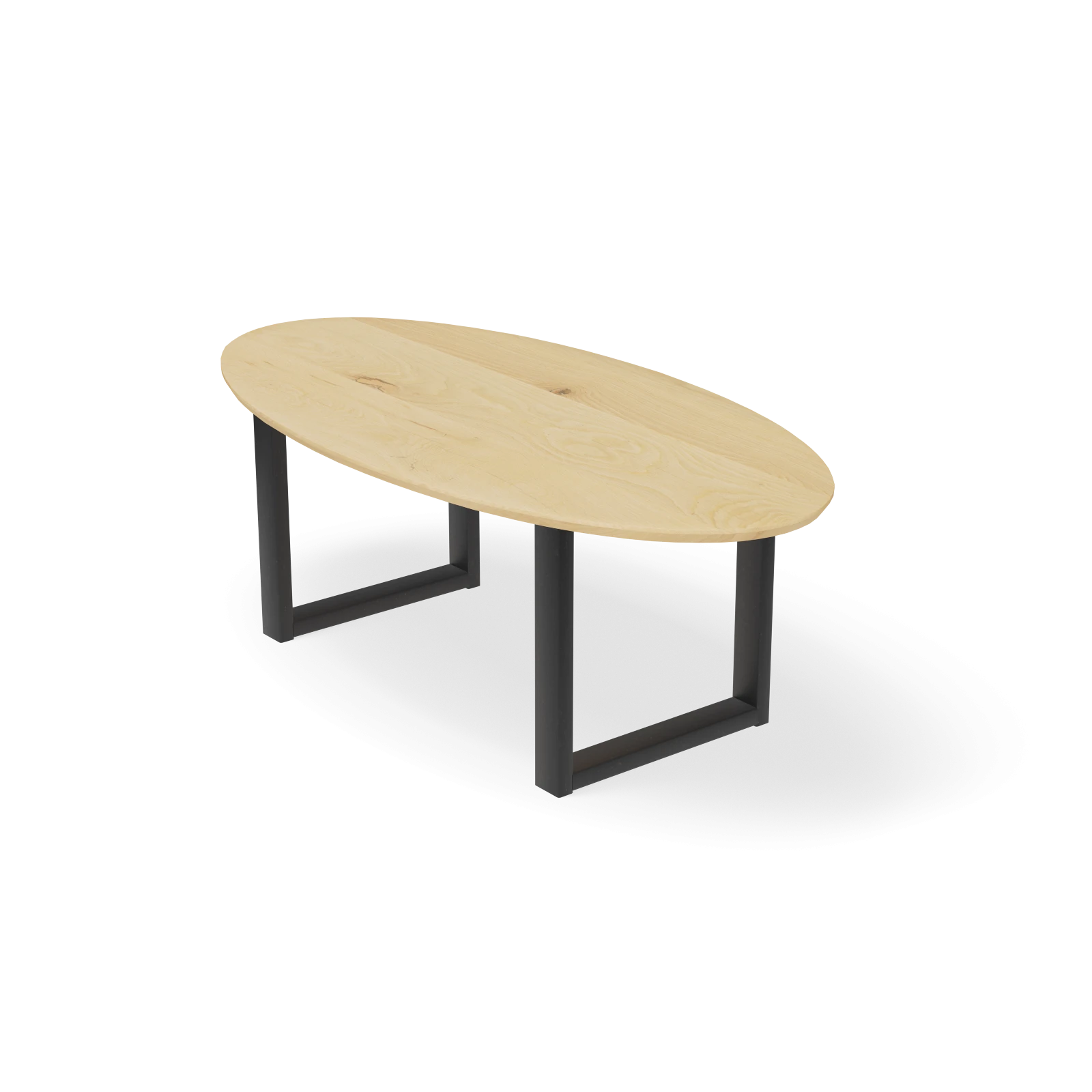 Eettafel U Poot(10x5cm) - Ovaal Eiken Nature White (220x110cm)