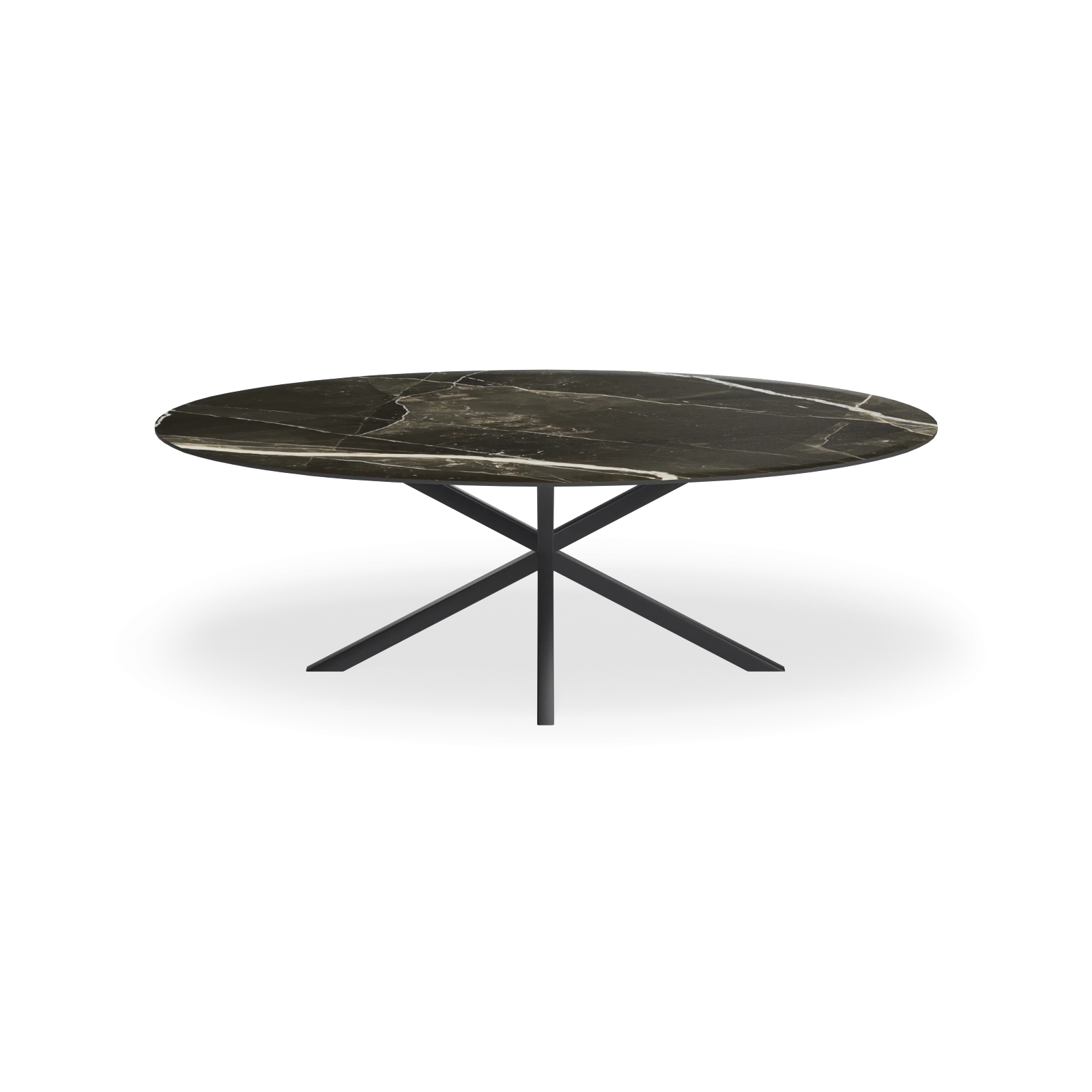Eettafel North - Ovaal Keramiek Calacatta Black (220x110cm)