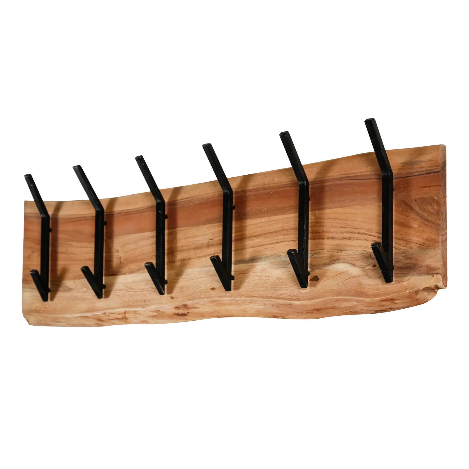 Kapstok Edge - 100 cm - 2x 6 haken - Acaciahout
