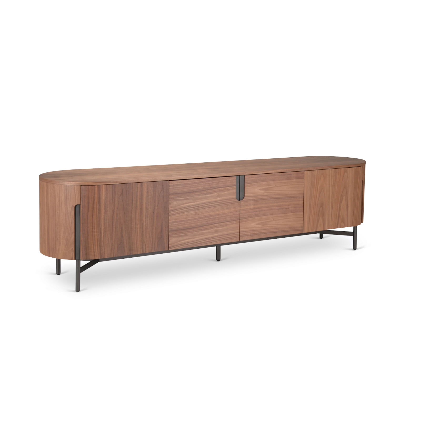 TV dressoir (poot: bronze) Fidenza - Walnoot 