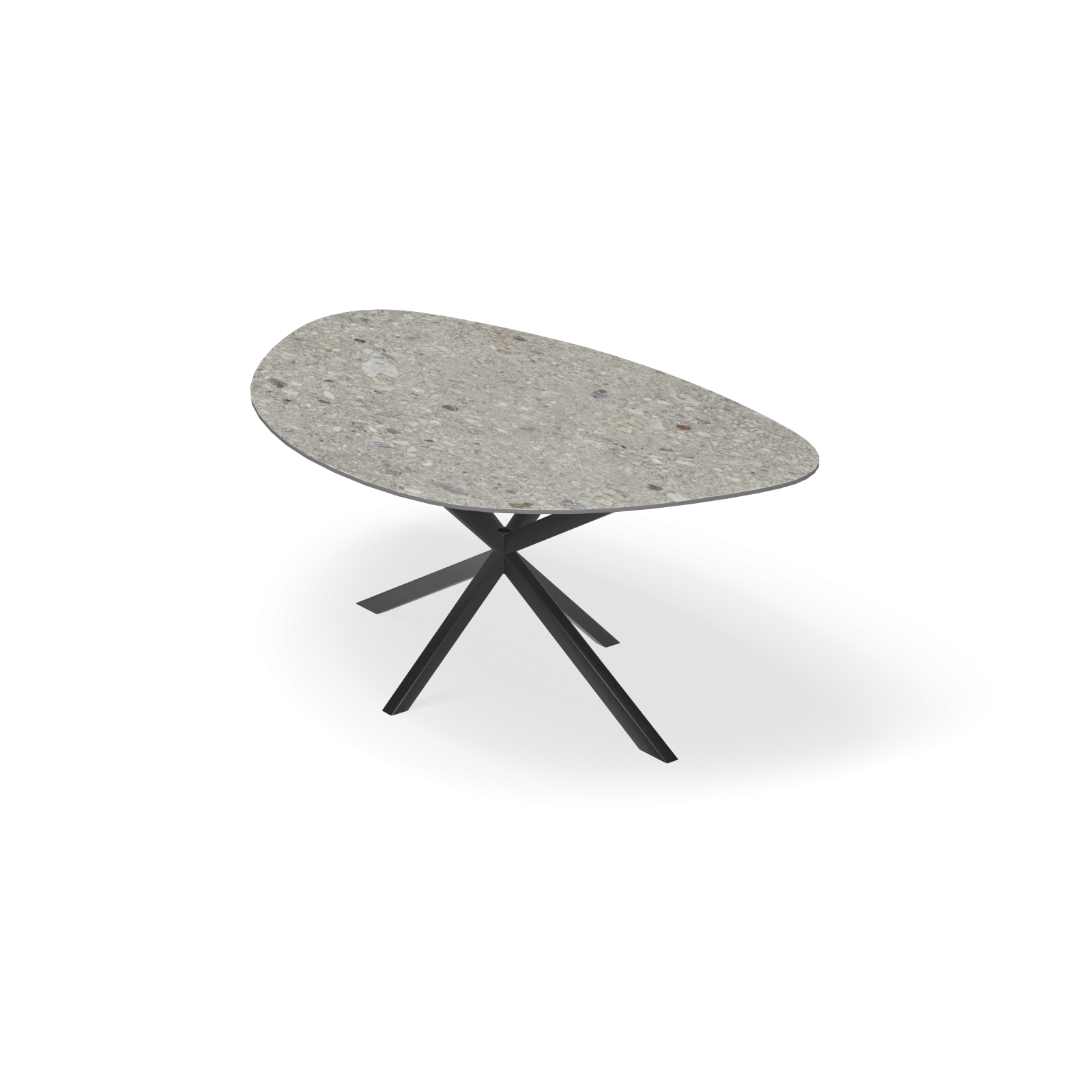 Eettafel North - Kiezel Keramiek Stone Look Ceppo di Grey Natur Satin (200x120cm)