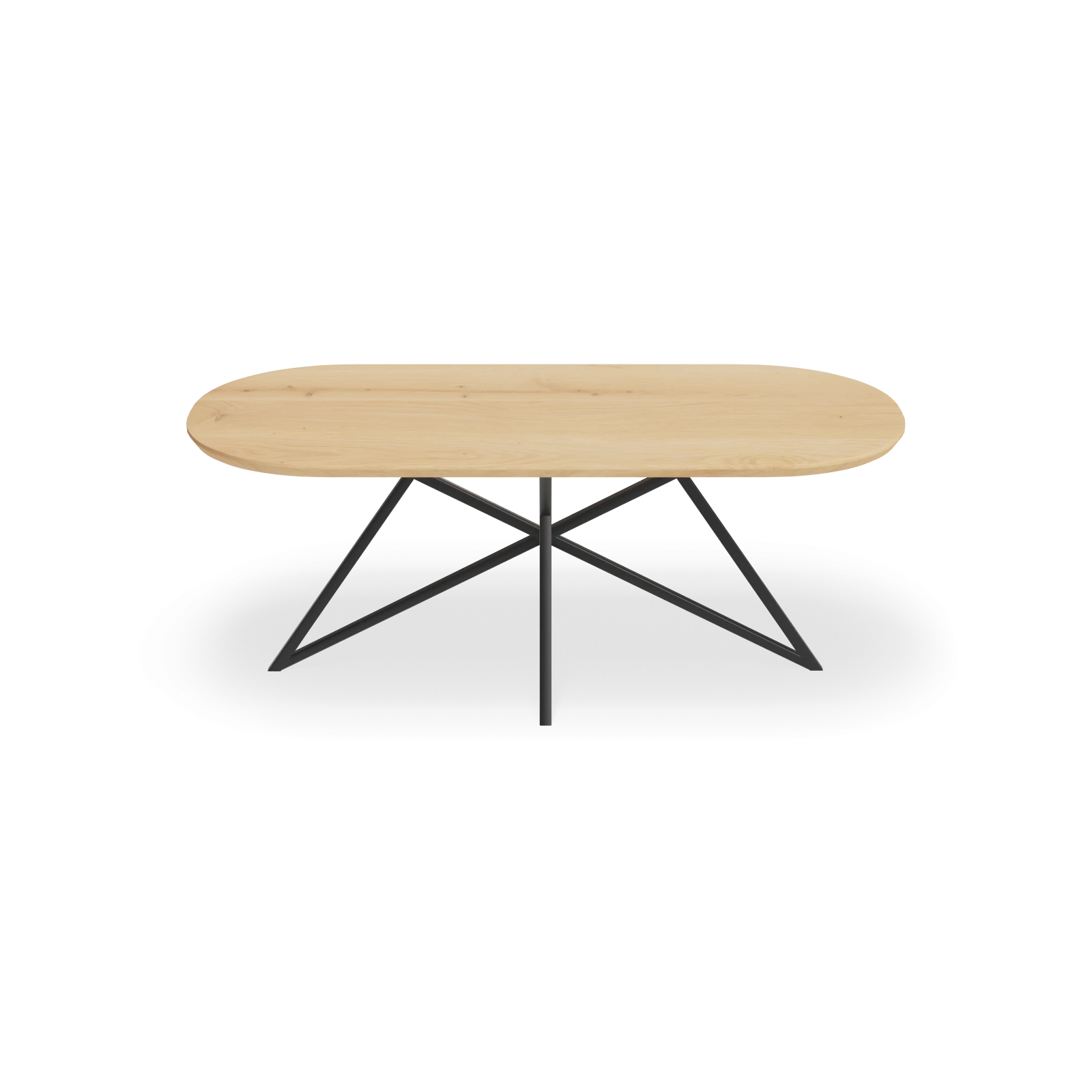 Eettafel Crosse - Halve Cirkel Eiken Nature White (220x100cm)