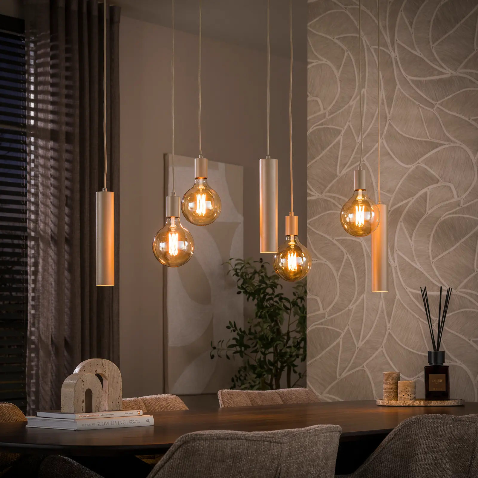 Hanglamp Senso 4+3-lichts - Beige