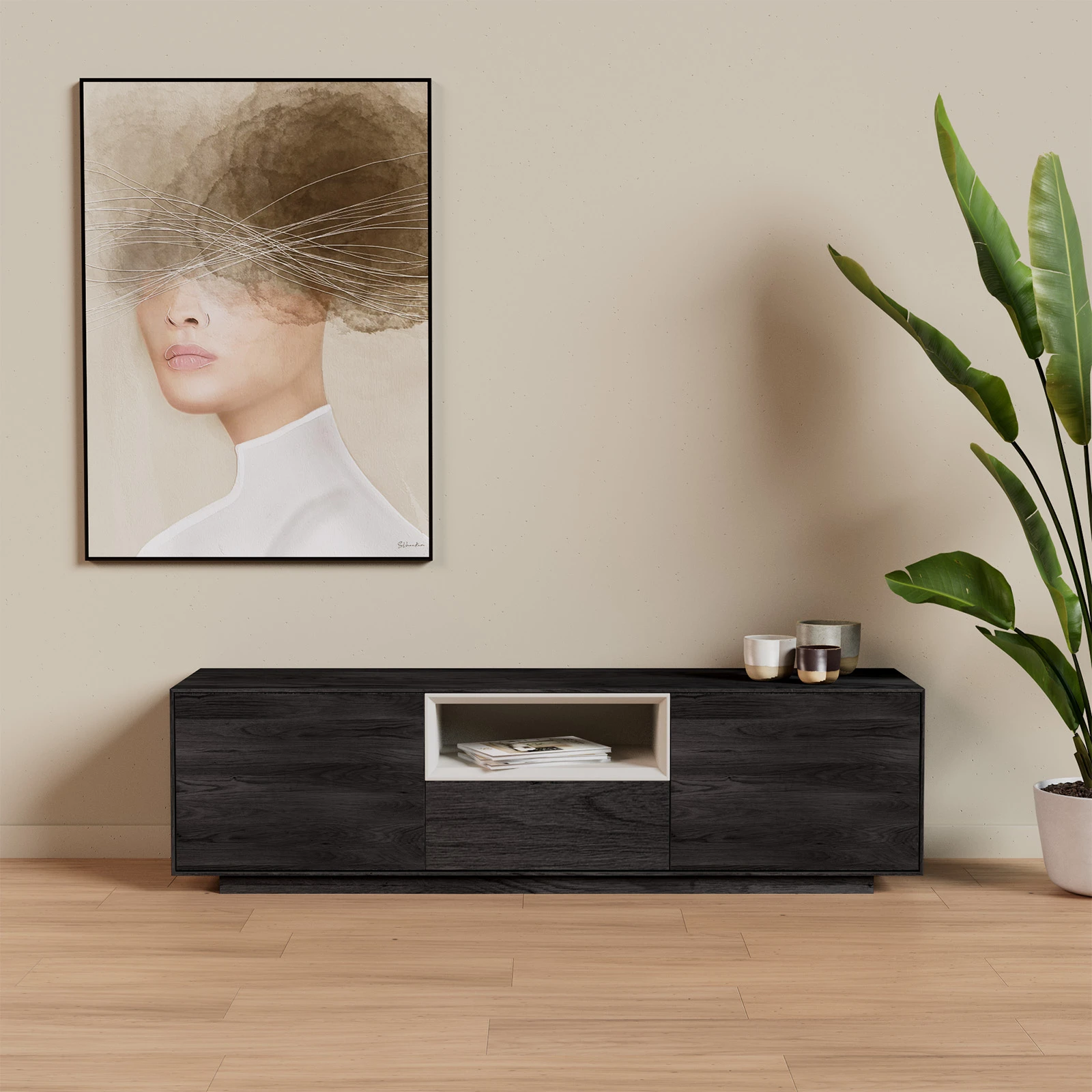 TV Meubel Black Sky 160cm Plint
