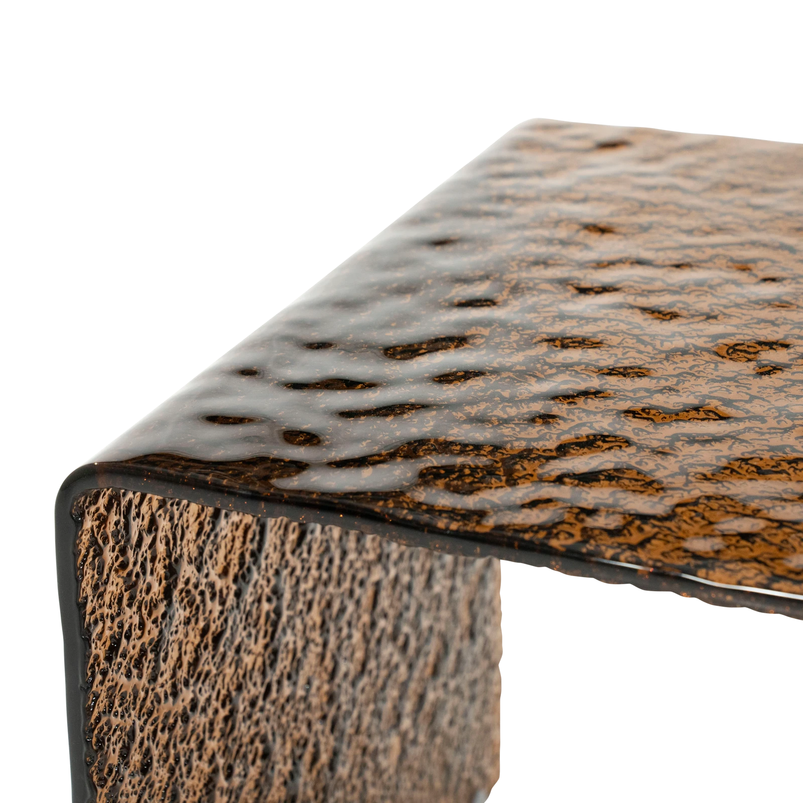 Sidetable Ripple - Bruin glas