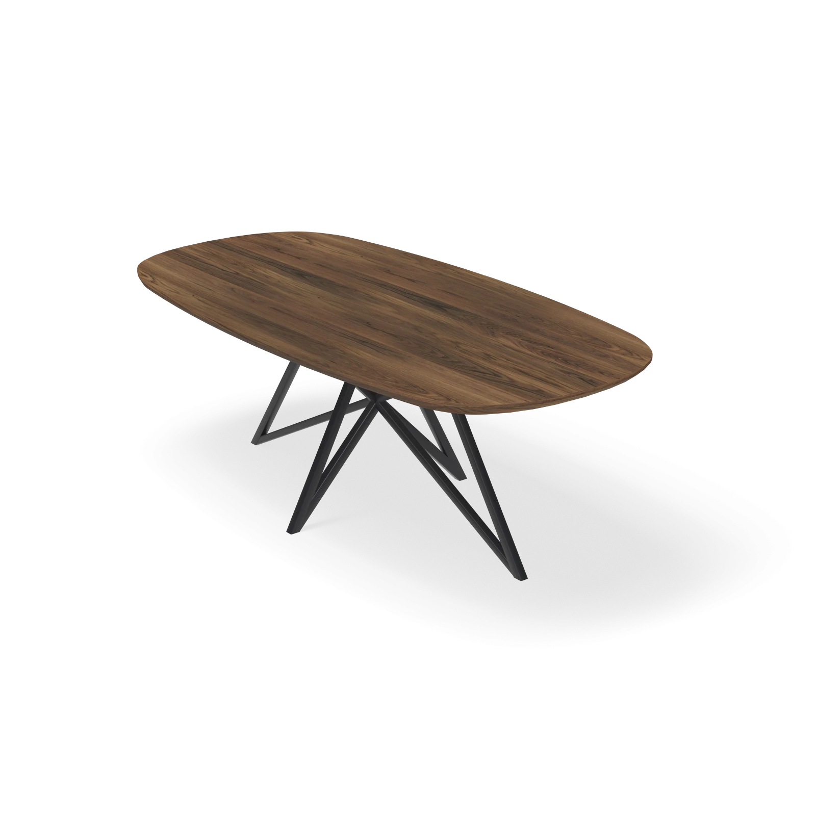 Eettafel Crosse - Boat Shape Notenhout (220x110cm)