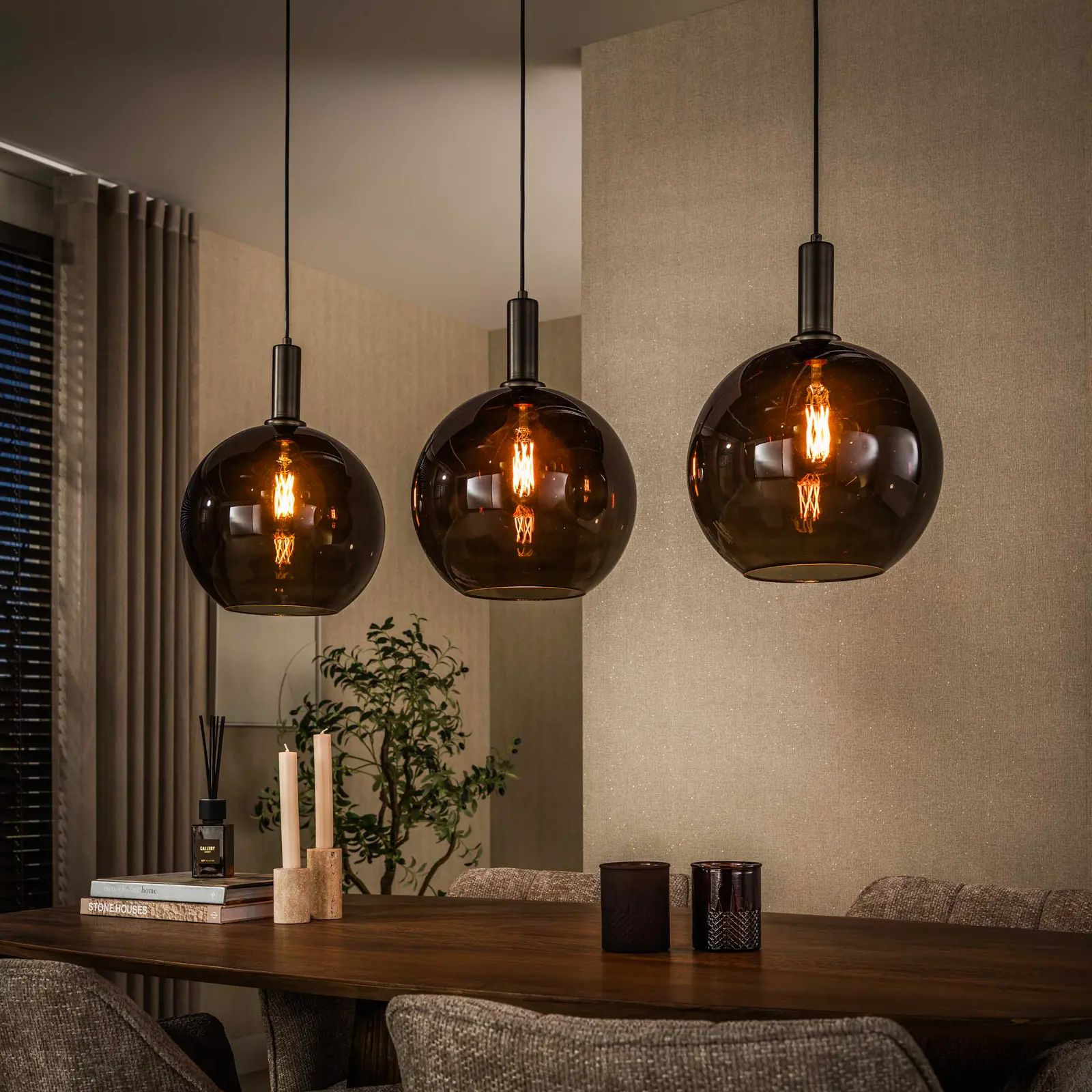 Hanglamp Sfera - 3 lichts - Sienna bruin