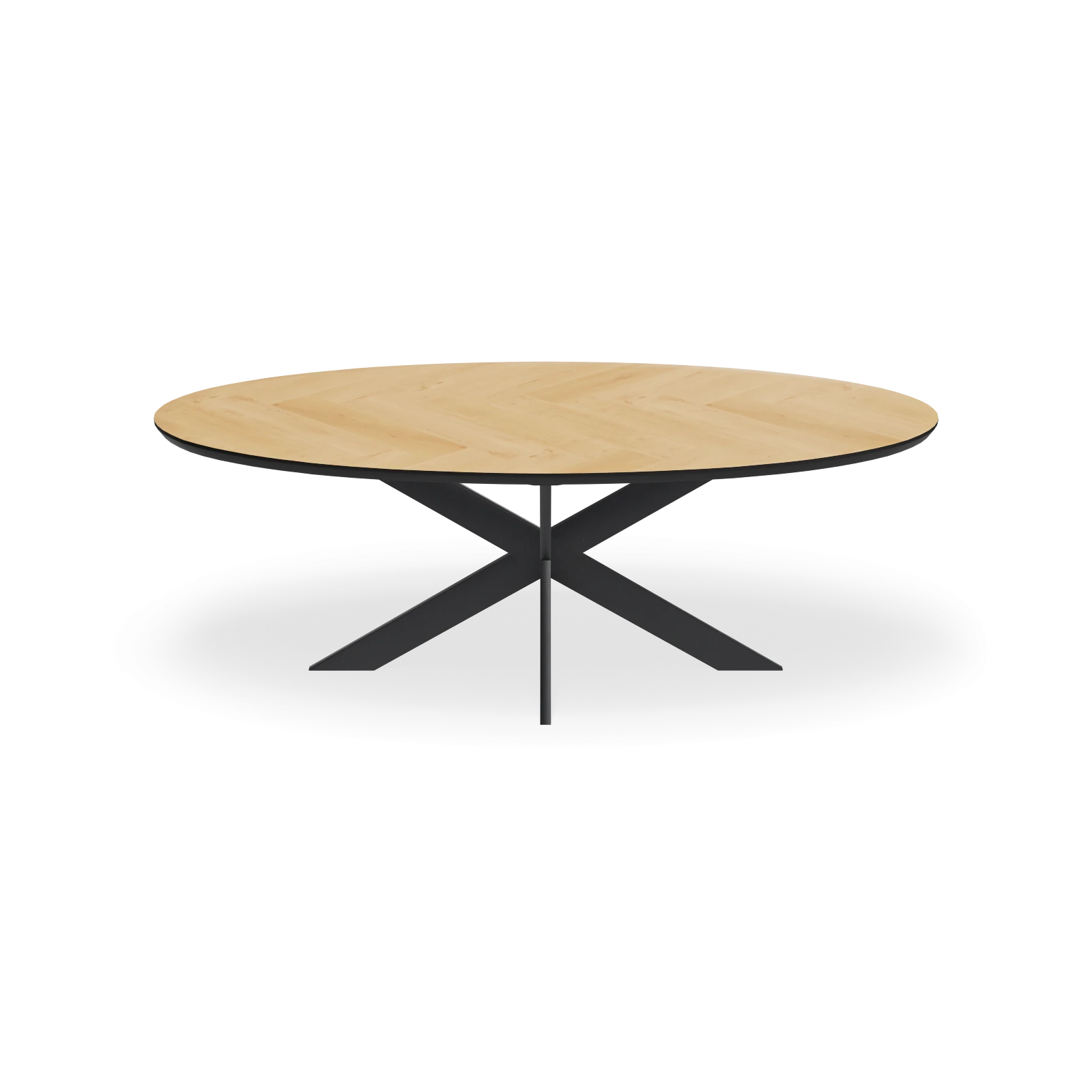 Eettafel Matrix - Ovaal Eiken Visgraat Nature White (220x110cm)
