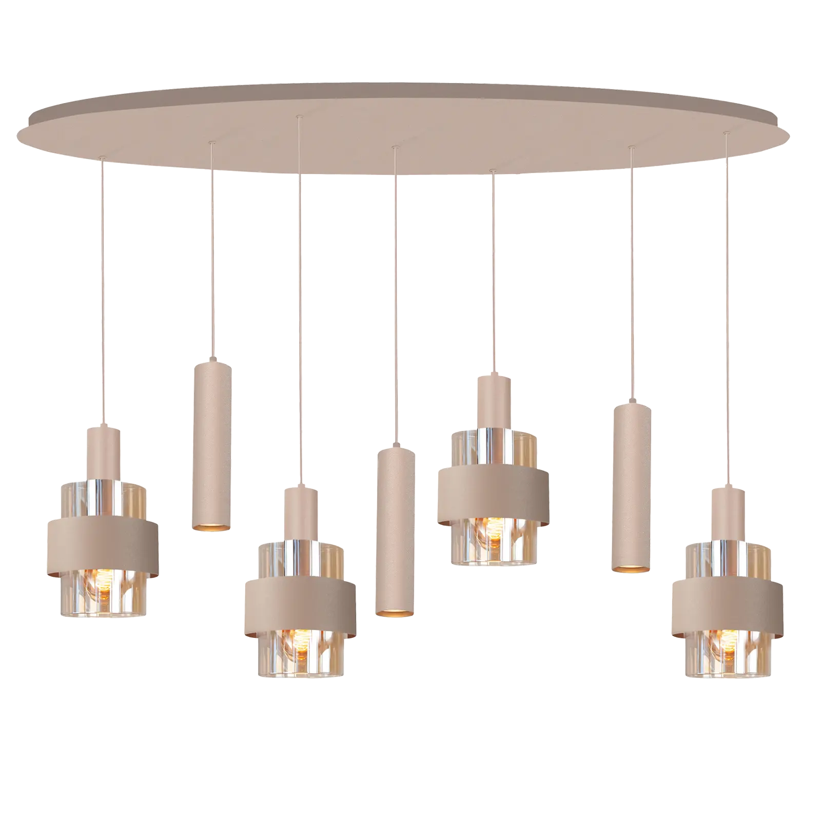 Hanglamp (ovaal - 7 lichts) Marrone - Zand 