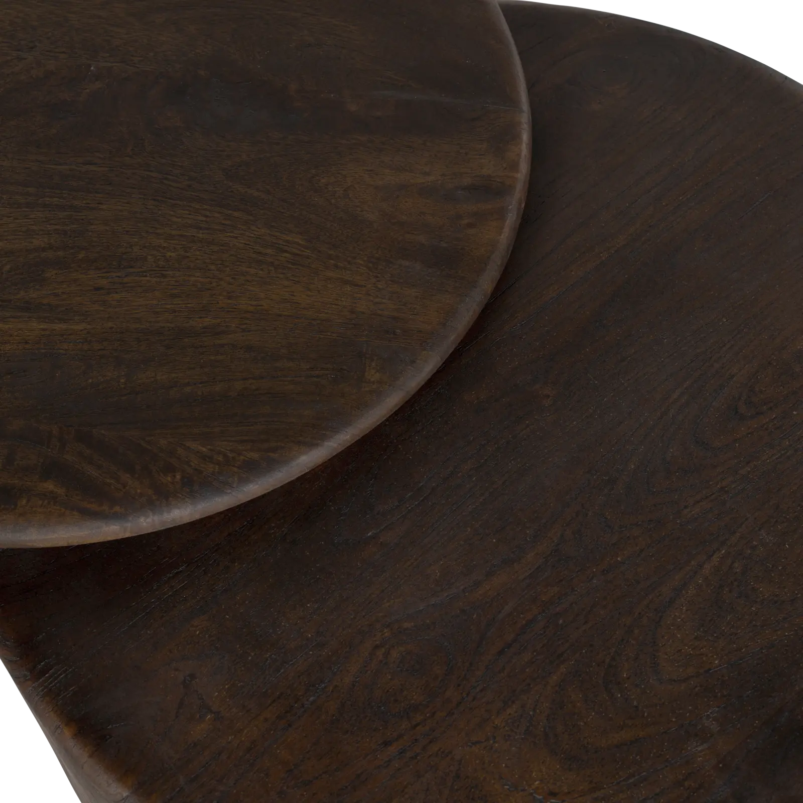 Salontafel set van 2 Buddy  - rond - Mangohout Cacao Bruin