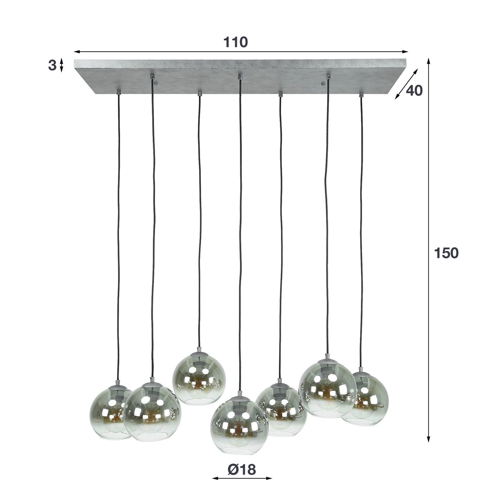 Hanglamp Bubble (7 lichts)