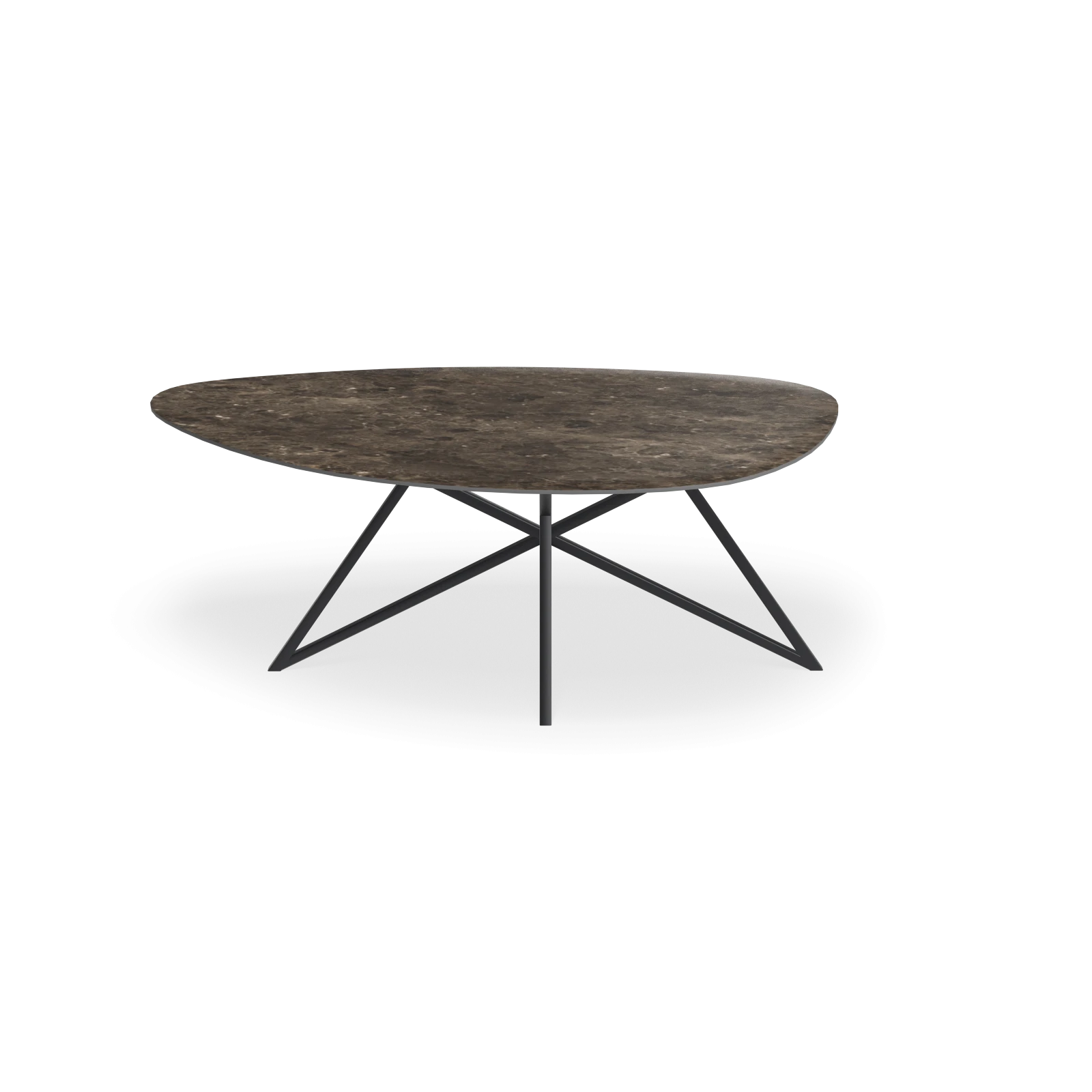 Eettafel Crosse - Kiezel Keramiek Stone Look Gris du Gent Satin (200x120cm)