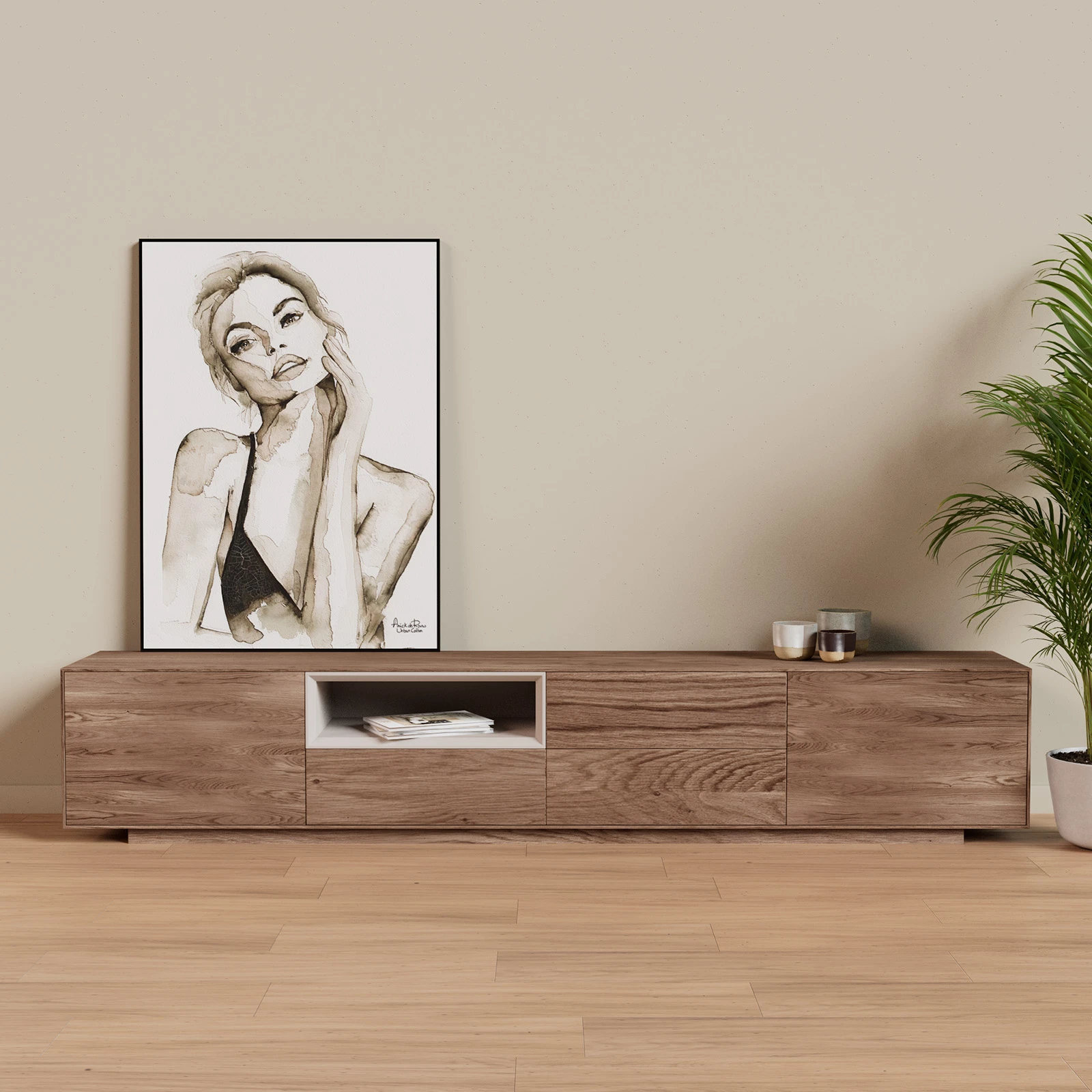 TV Meubel Kiezel 240cm Plint