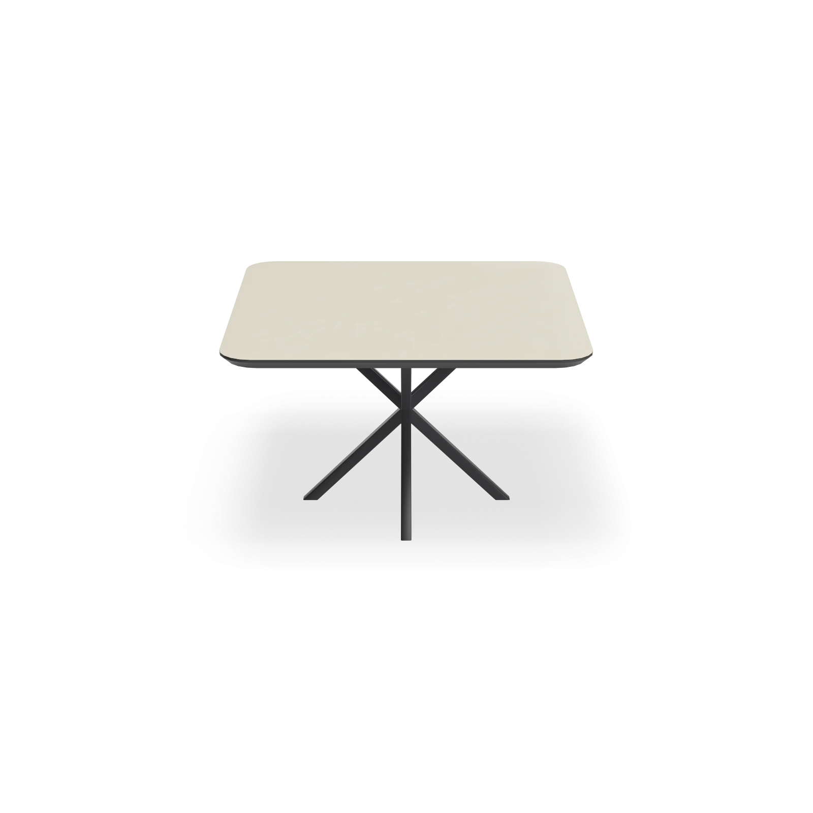 Eettafel North - Vierkant afgeronde hoeken HPL Stone Beige (130x130cm)