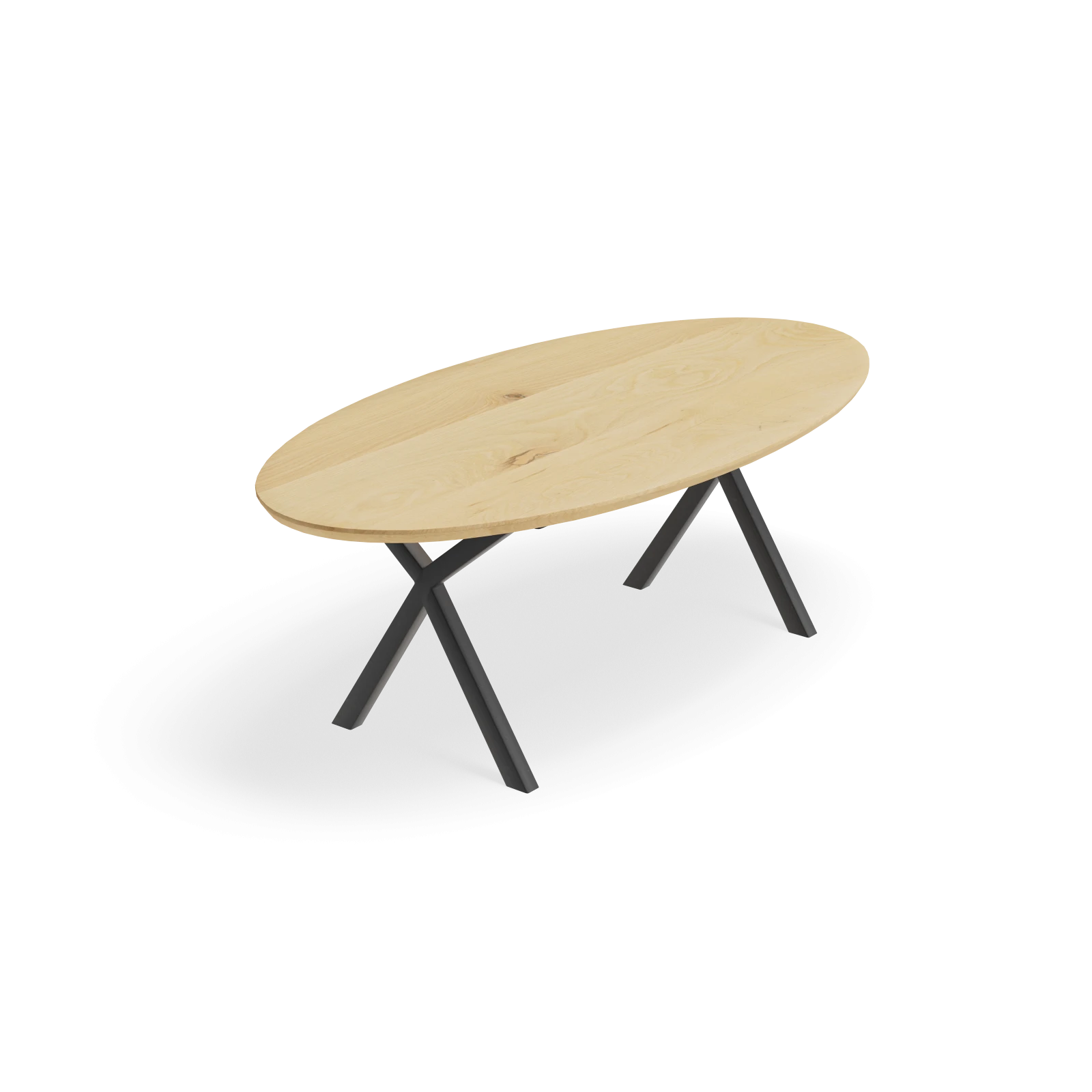 Eettafel X Poot(dun) - Ovaal Eiken Nature White (220x110cm)