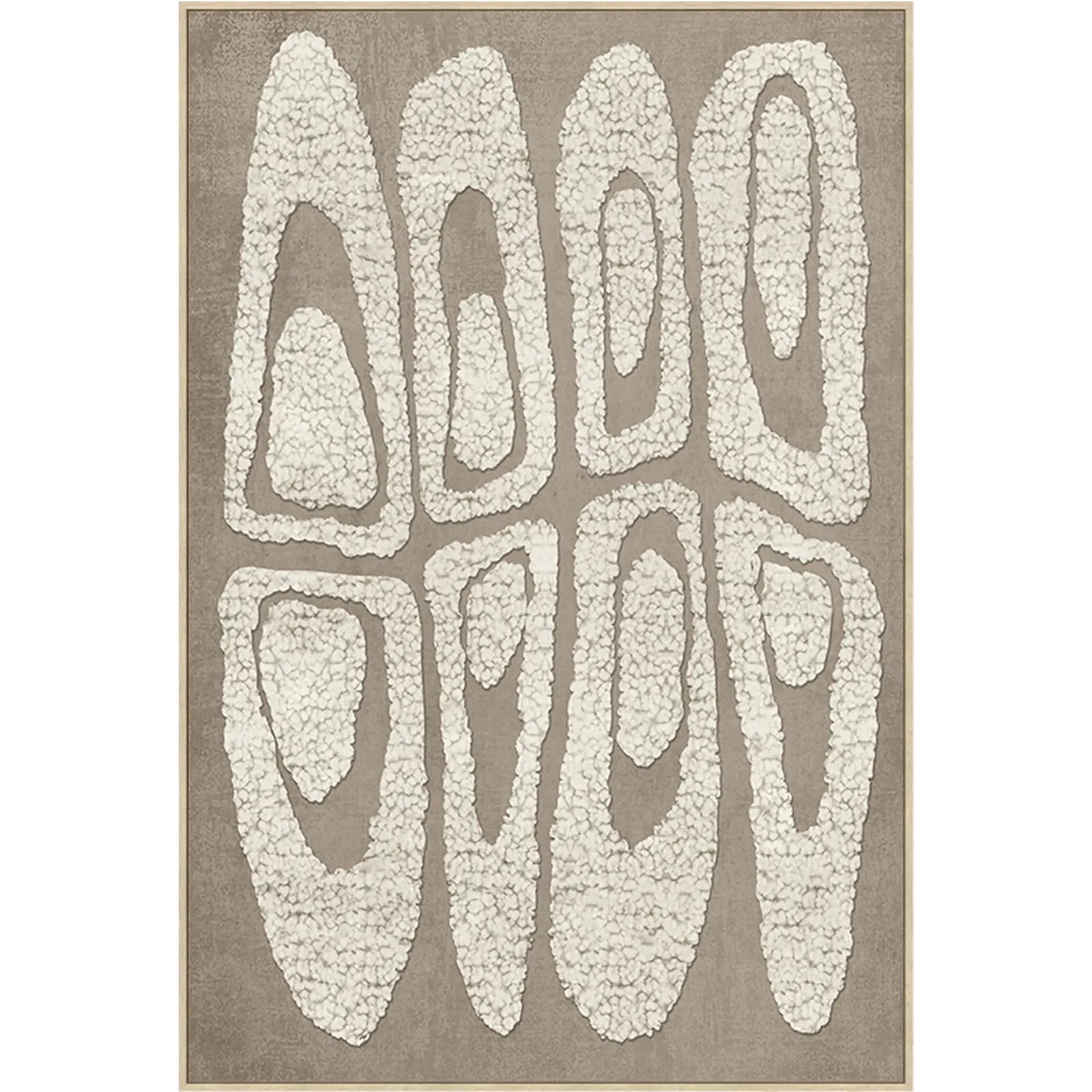 Schilderij Abstract Wol - 80x120 cm - Beige / Creme