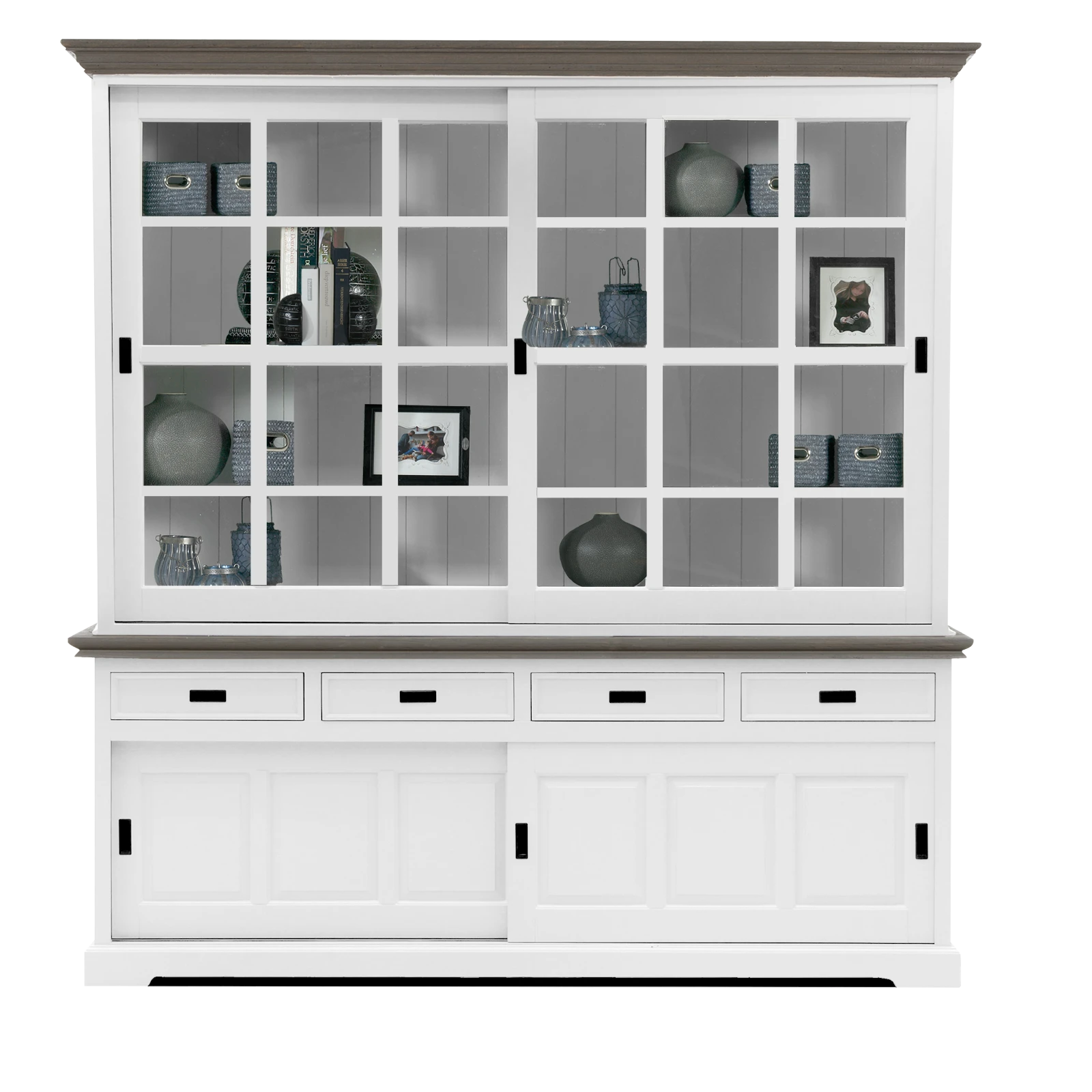 Schuifdeurkast (220cm - 2 deuren) Riverwoods - ClearWhite/Rustic Grey