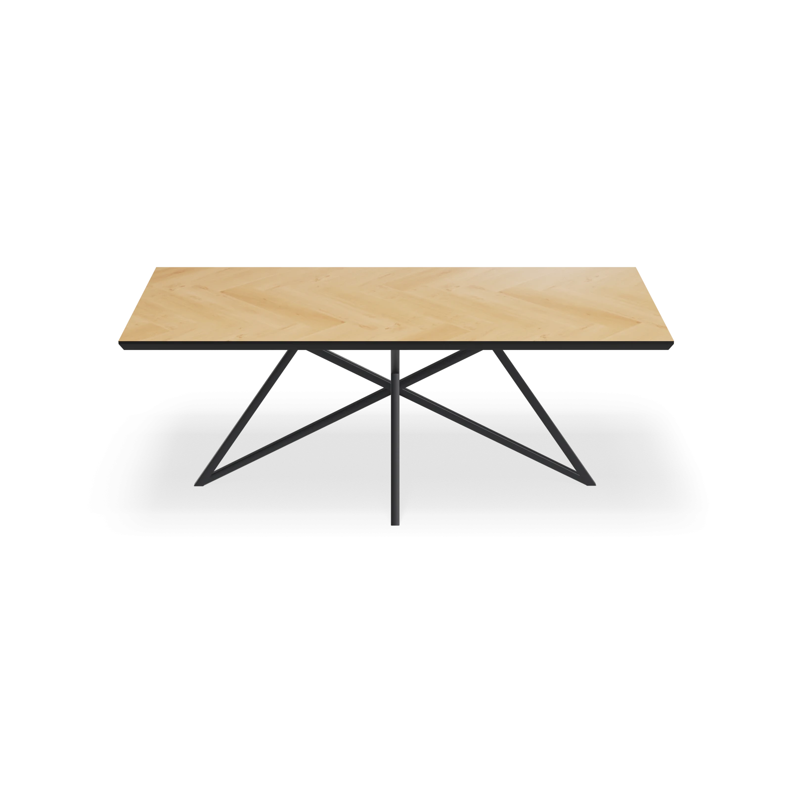 Eettafel Crosse - Rechthoek Eiken Visgraat Nature White (200x100cm)