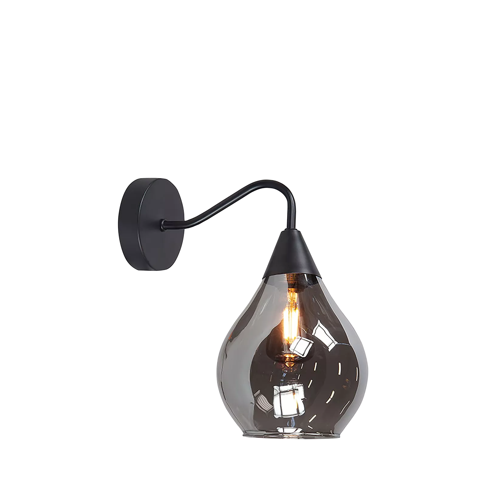 Wandlamp Cambio - Zwart/Smoke