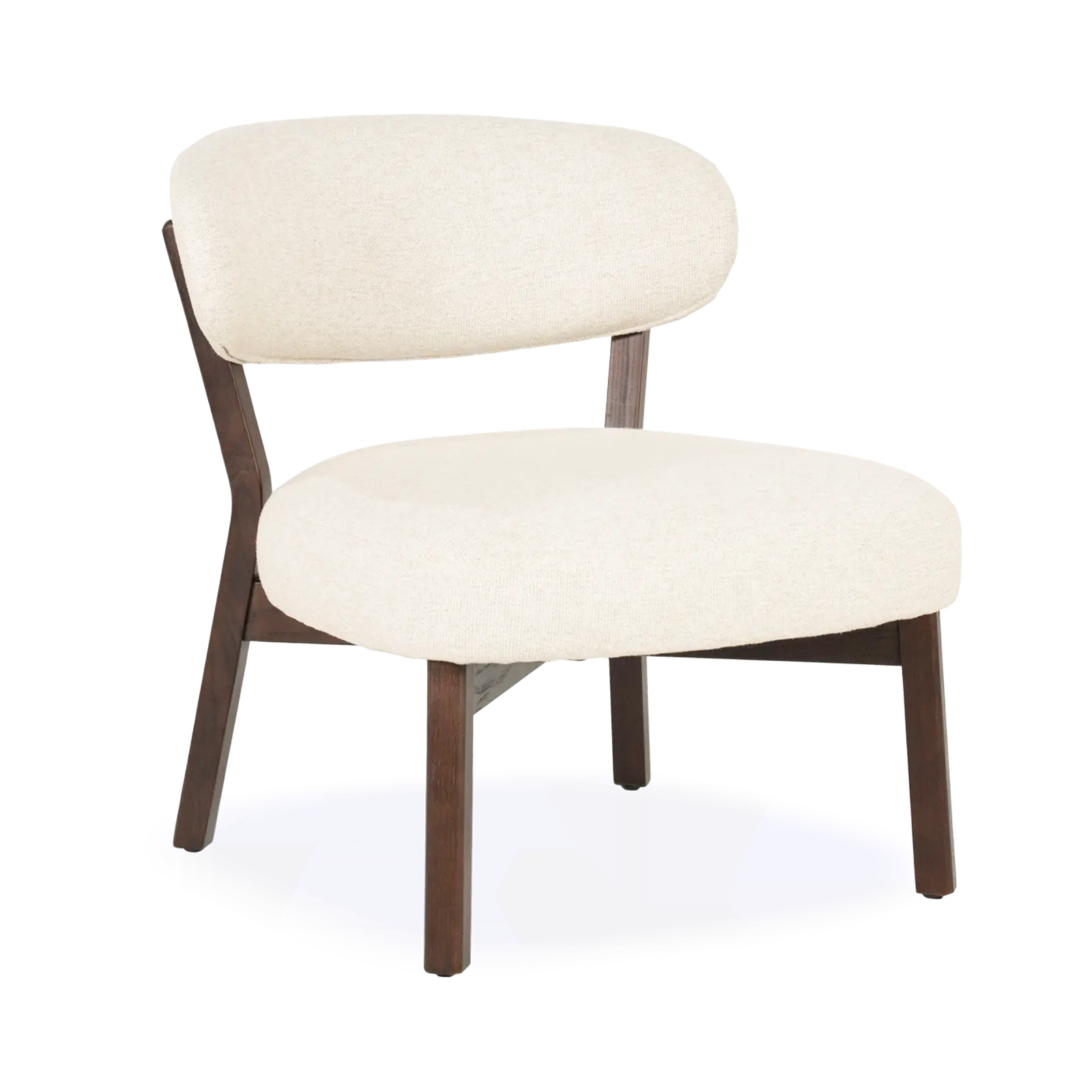 Fauteuil Mikky - stof Moon Beige - poot eiken donkerbruin - Japandi