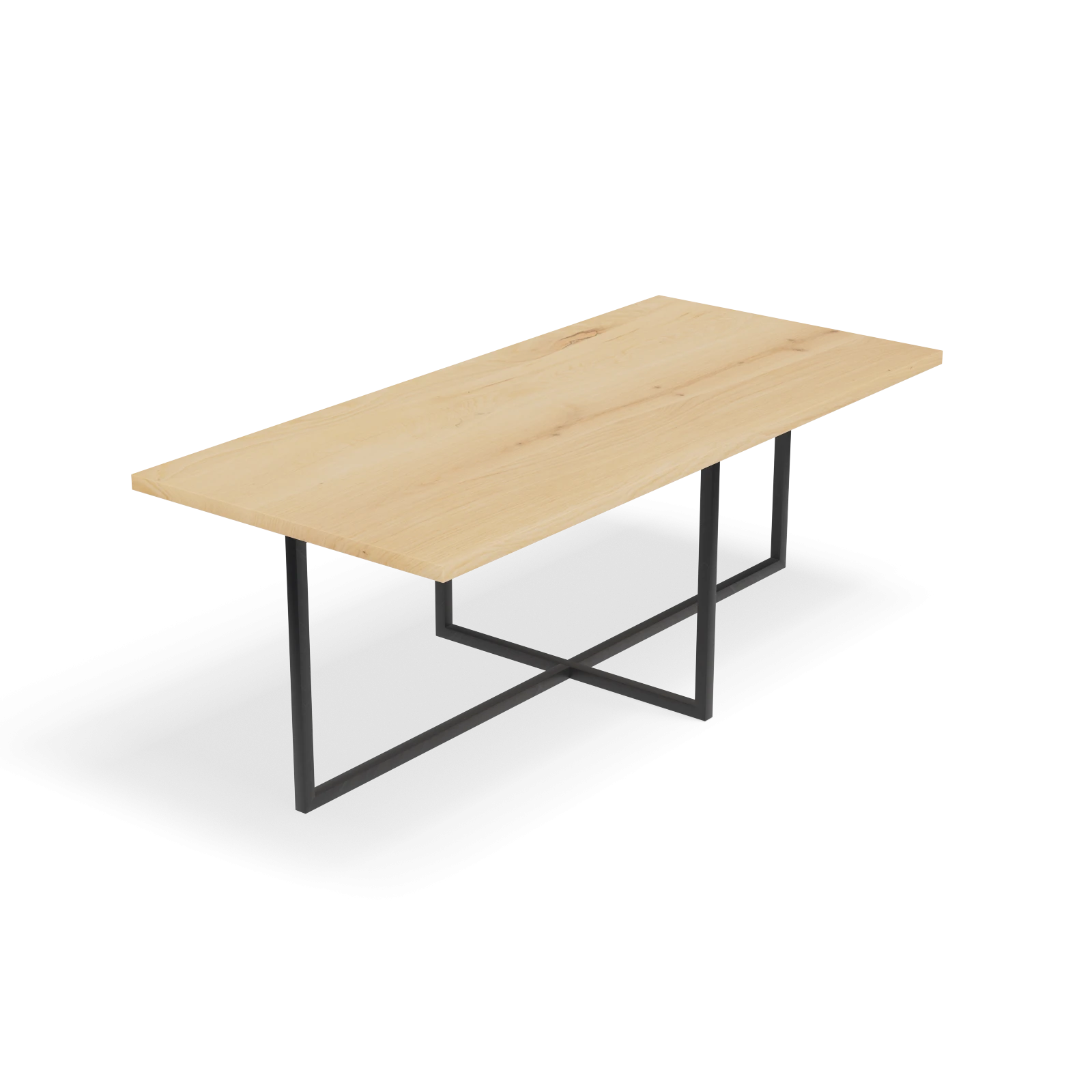 Eettafel Kubus - Rechthoek Eiken Nature White (220x100cm)
