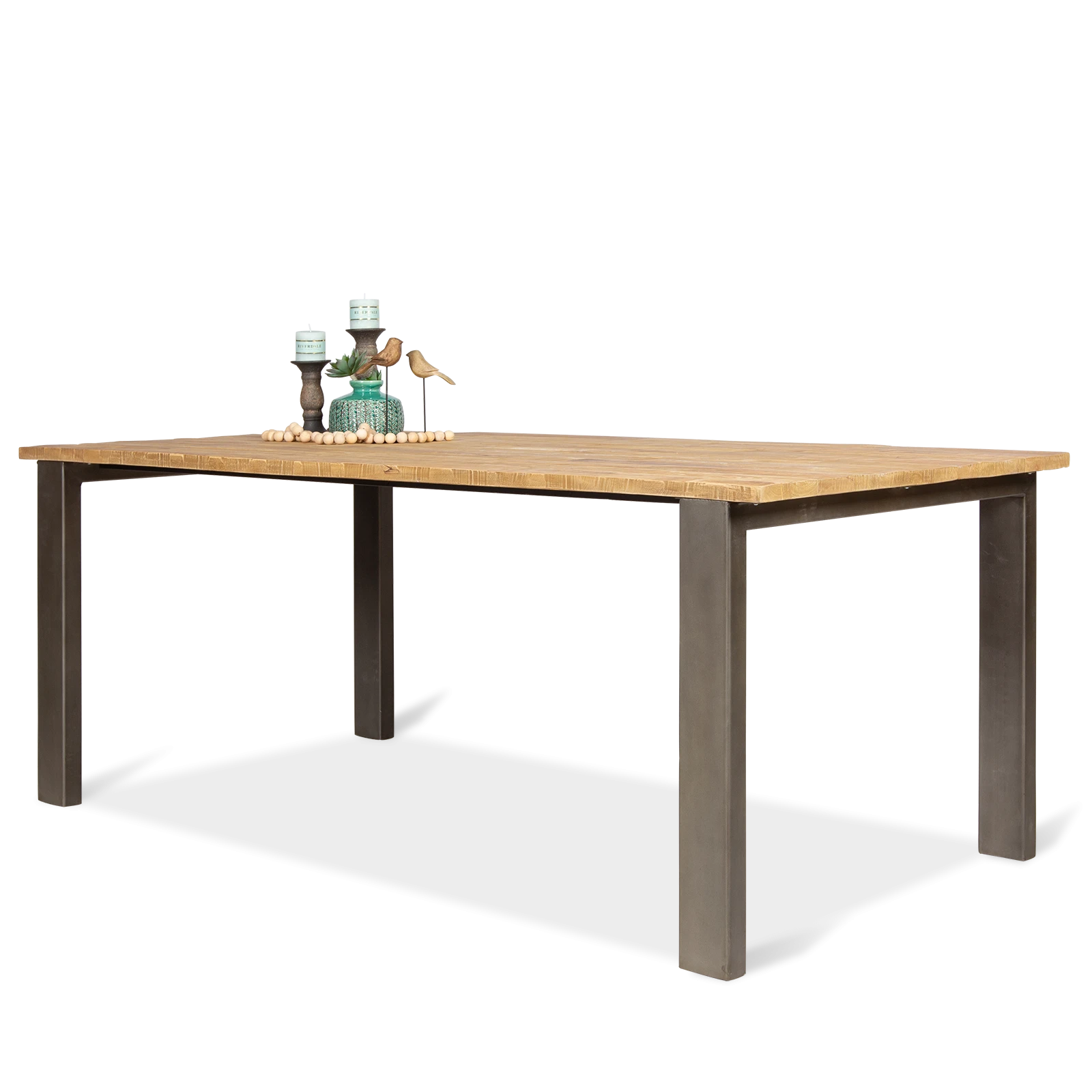 Eettafel (180x90cm) Steelwood - Seasoned Brown