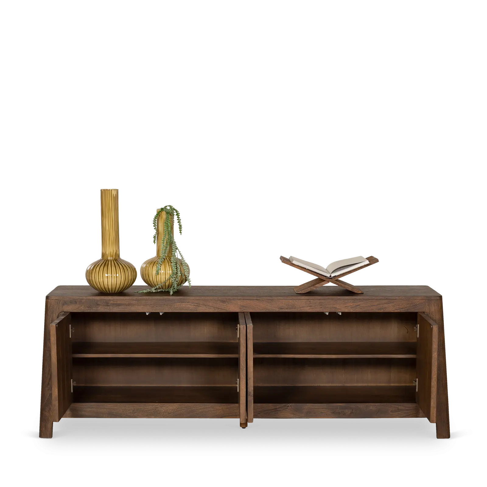 TV meubel Latara - 200 cm - Mangohout Cacao Bruin - 4 deuren