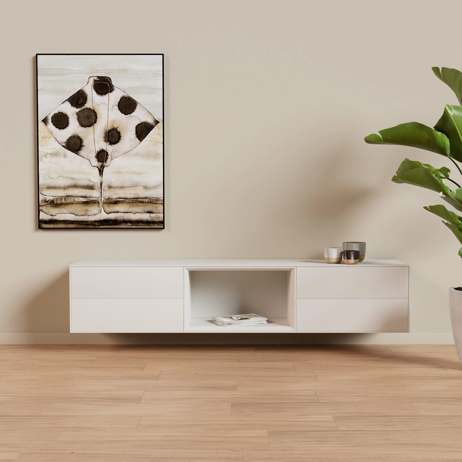TV Meubel Pepper White 200cm Zwevend
