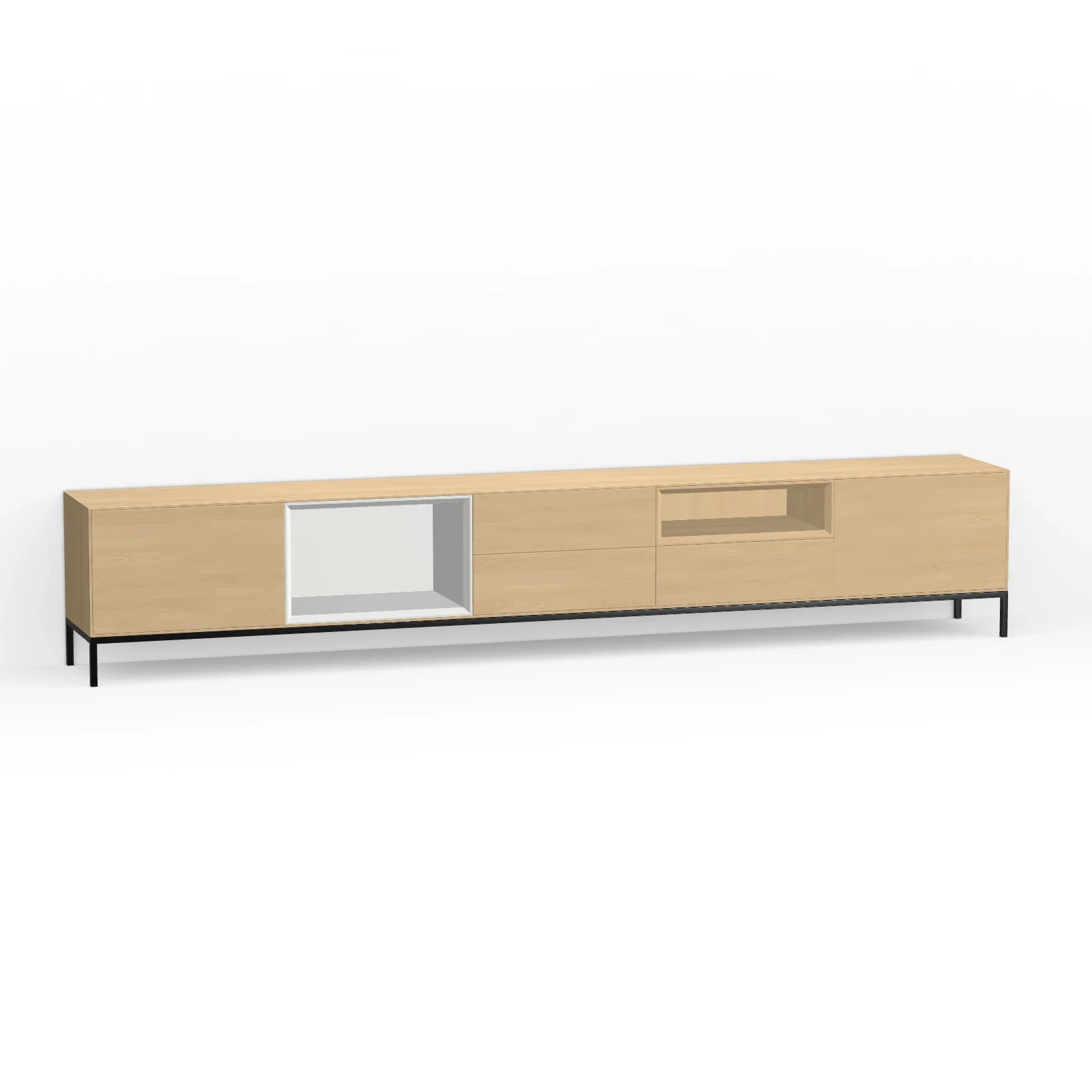 TV Meubel Nature White 300cm Poot