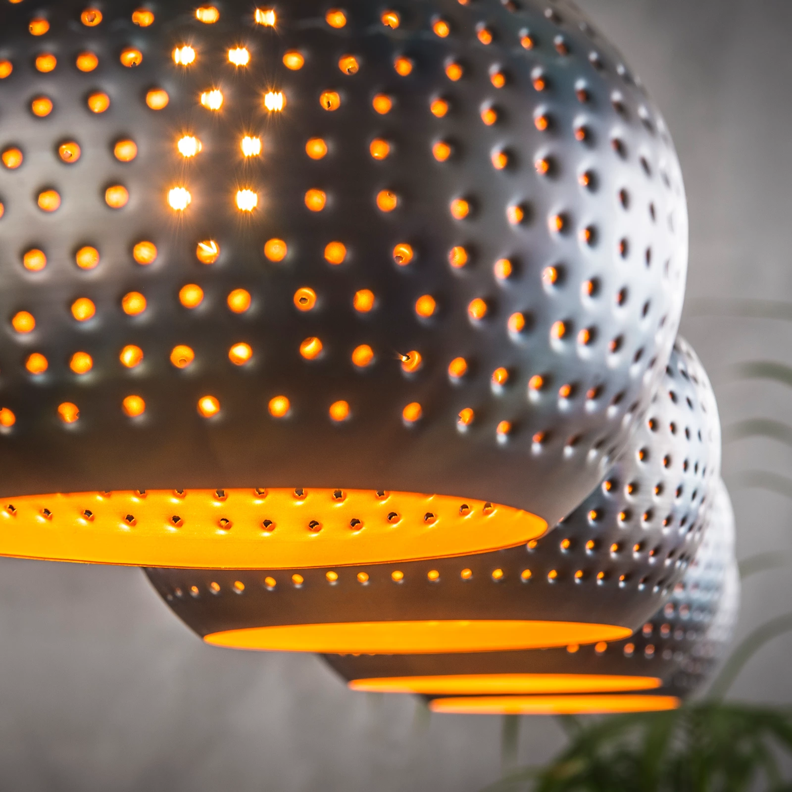 Hanglamp (4 lichts) Punch Kegel - Zwartbruin