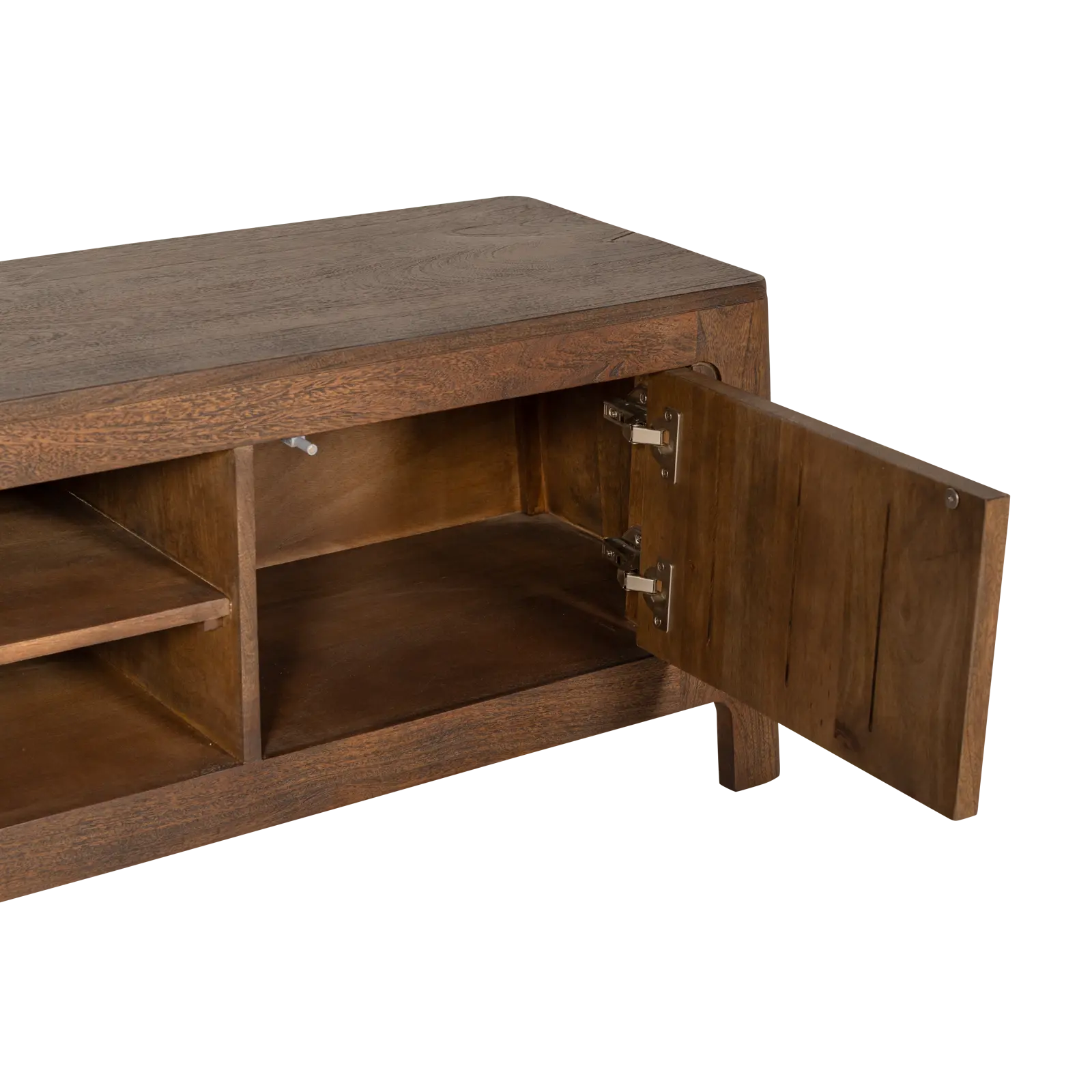 TV meubel Latara - 160 cm - Mangohout Cacao Bruin - 2 deuren, 2 vakken