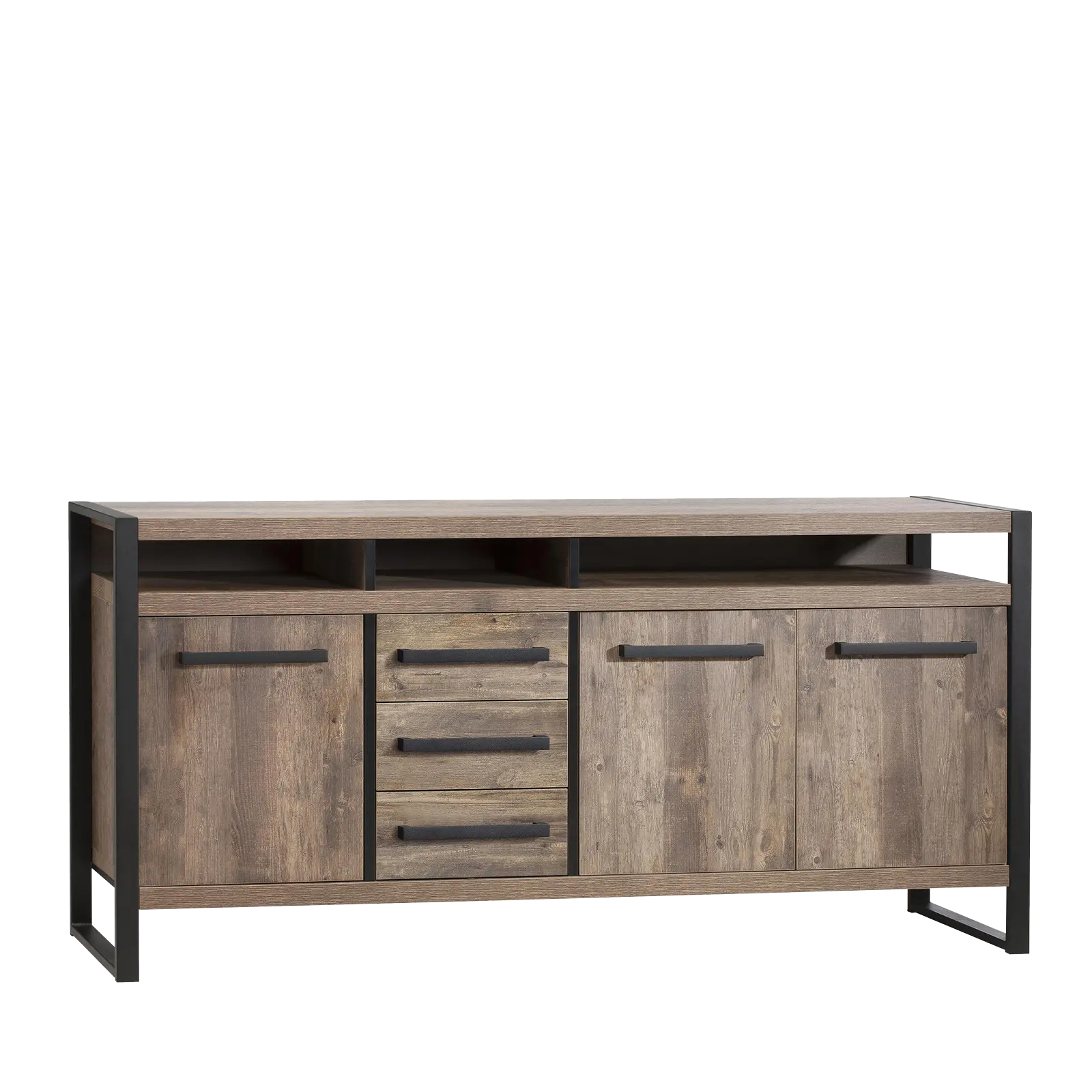 Dressoir Wisconsin - 220cm - Lamulux Mokka - 3 deuren, 3 laden