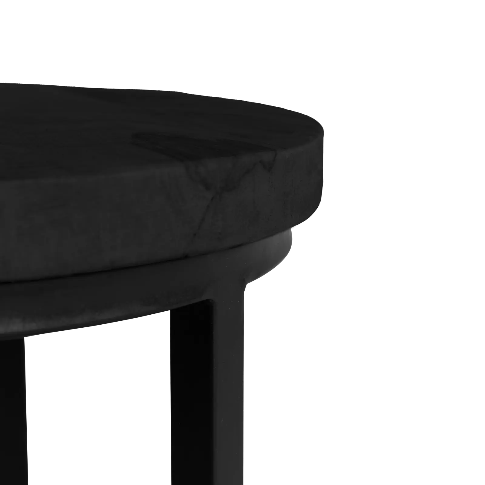 Salontafel set van 3 Jimmy - rond 70/50/35 cm - Mangohout Zwart - ACTIE