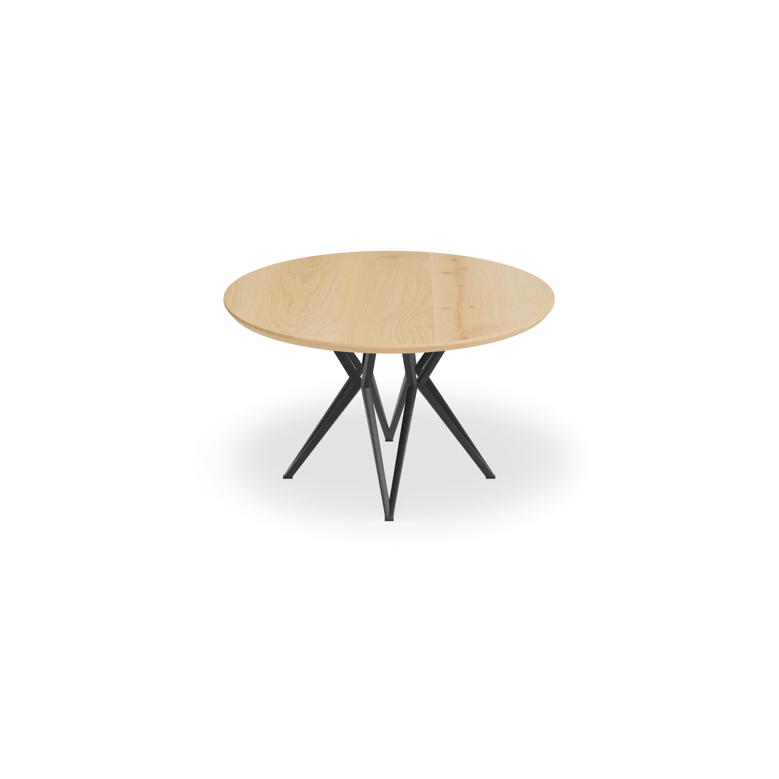 Eettafel Crosse - Rond Eiken Nature White (130cm)