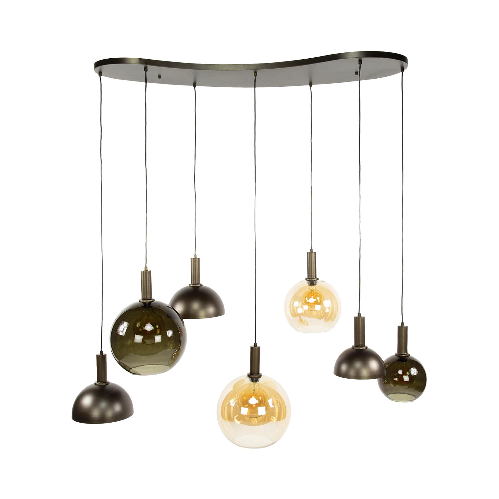 Hanglamp Cluster (4+3 lichts) - Sienna Bruin