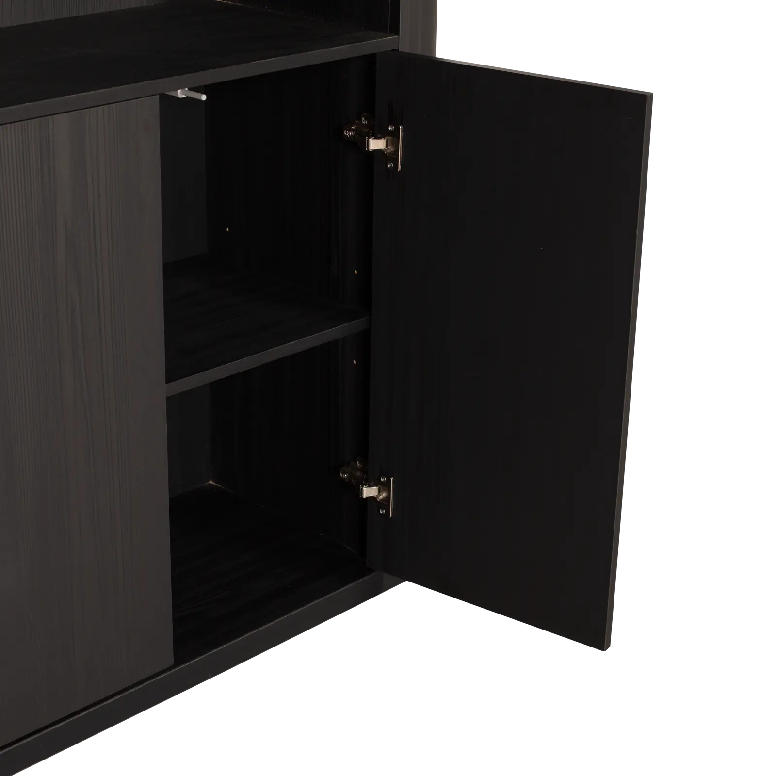 Wandkast Monaco - 100 cm - Zwart - 3 deuren, 5 vakken