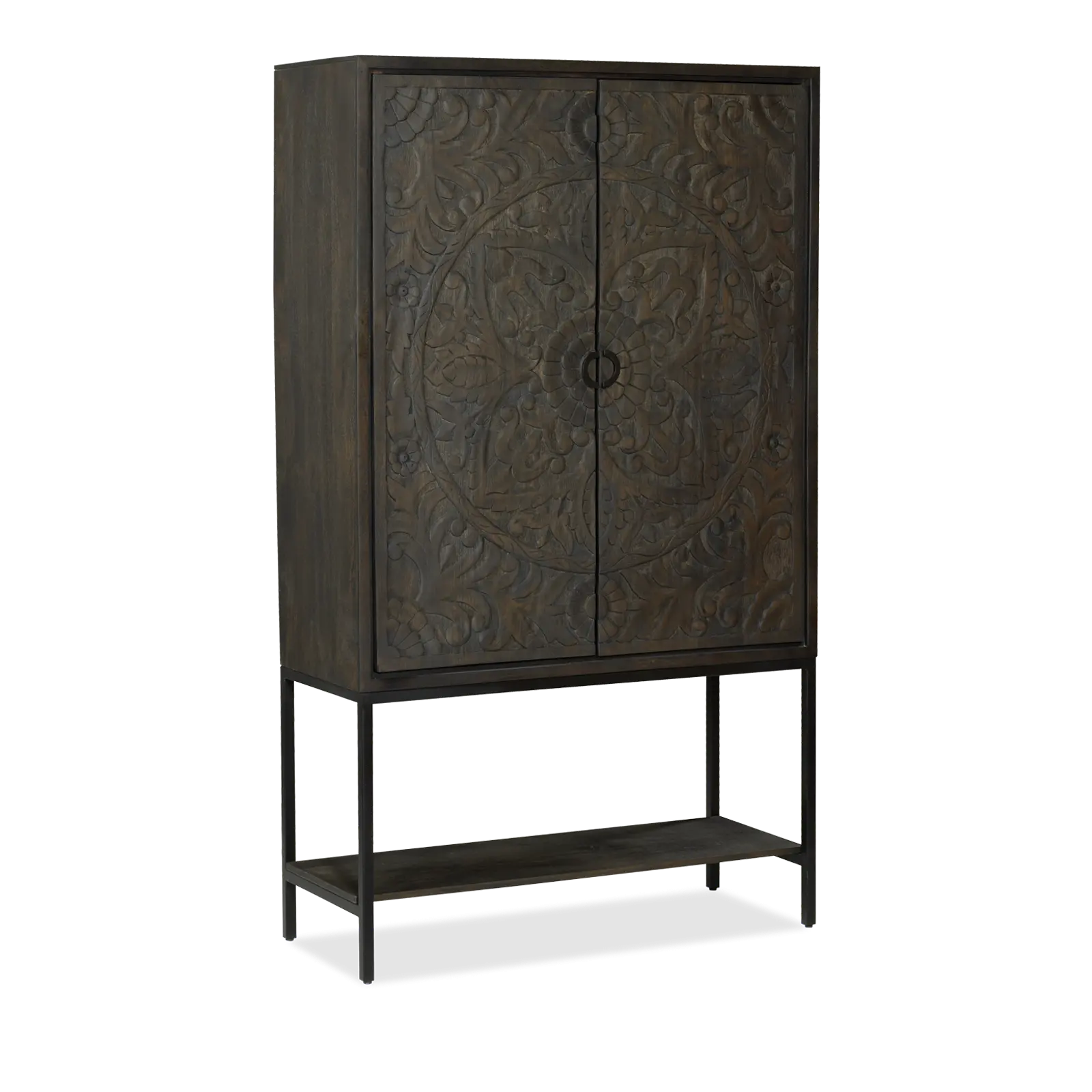 Opbergkast Belleville - 110 cm - 2 deuren - Mangohout Cacao Bruin