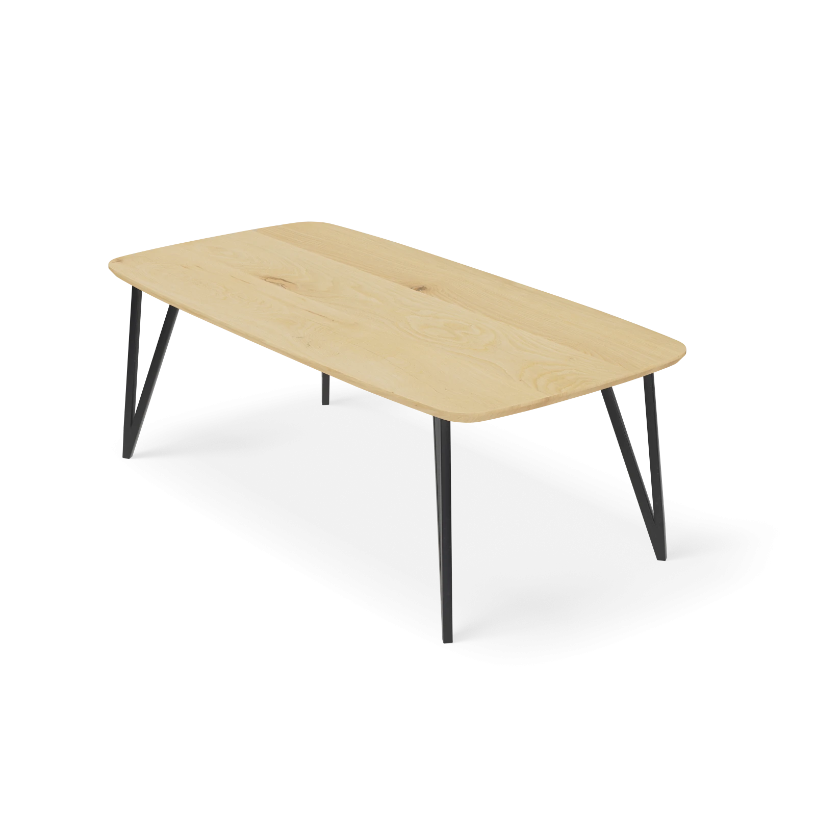 Eettafel Triangle - Deens Ovaal Eiken Nature White (220x110cm)