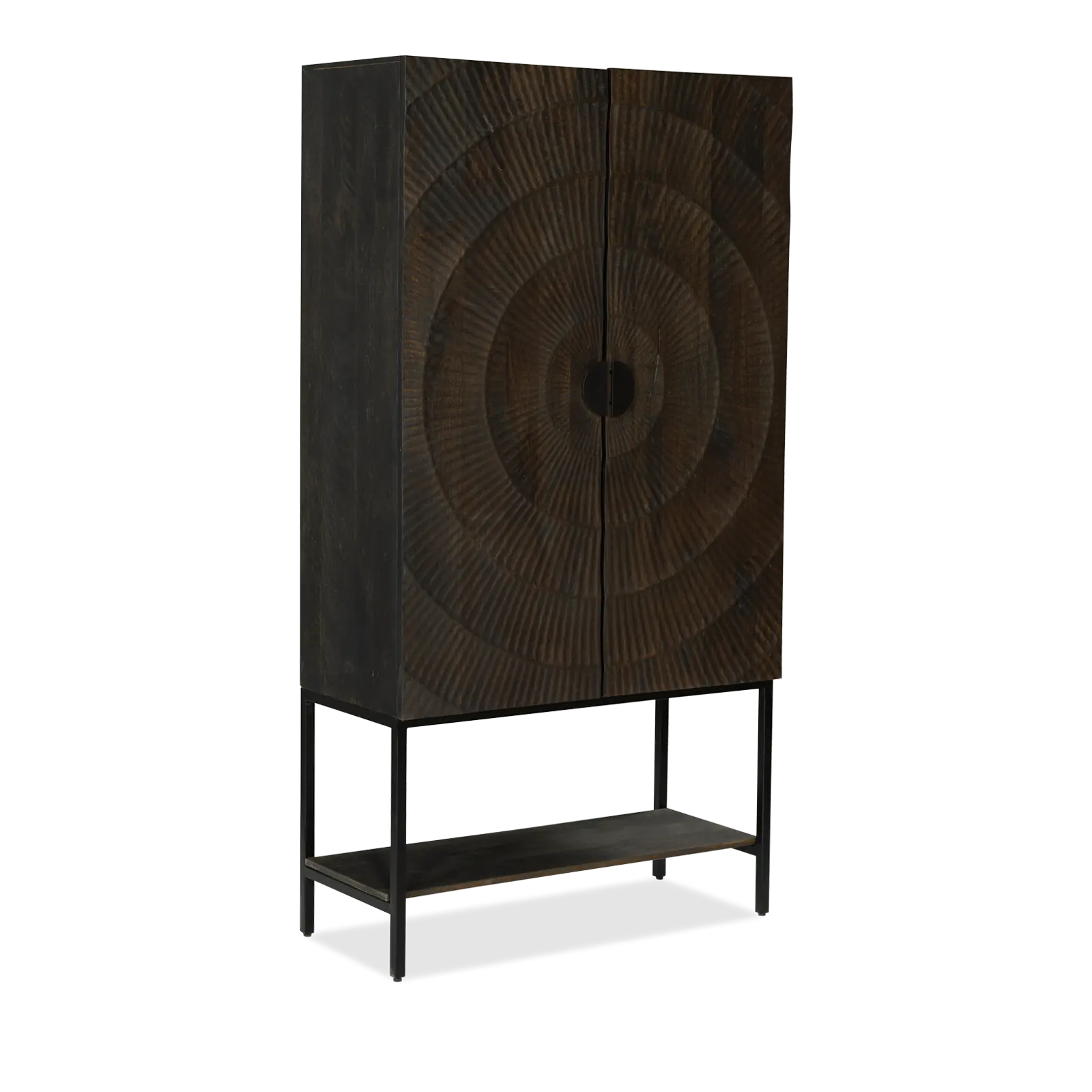Opbergkast Curling - 100 cm - Mangohout Cacao Bruin - 2 deuren