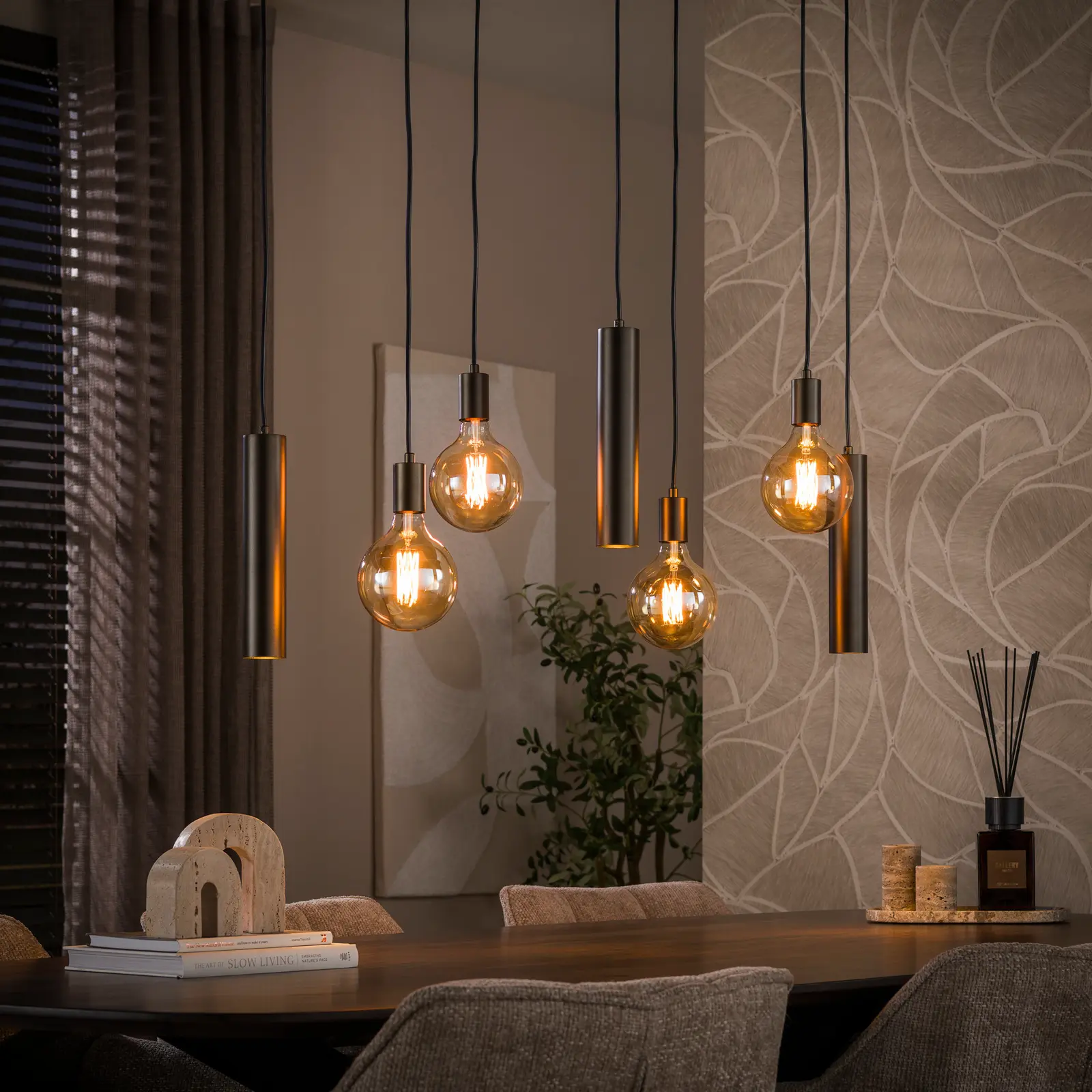 Hanglamp Senso 4+3-lichts - Sienna bruin