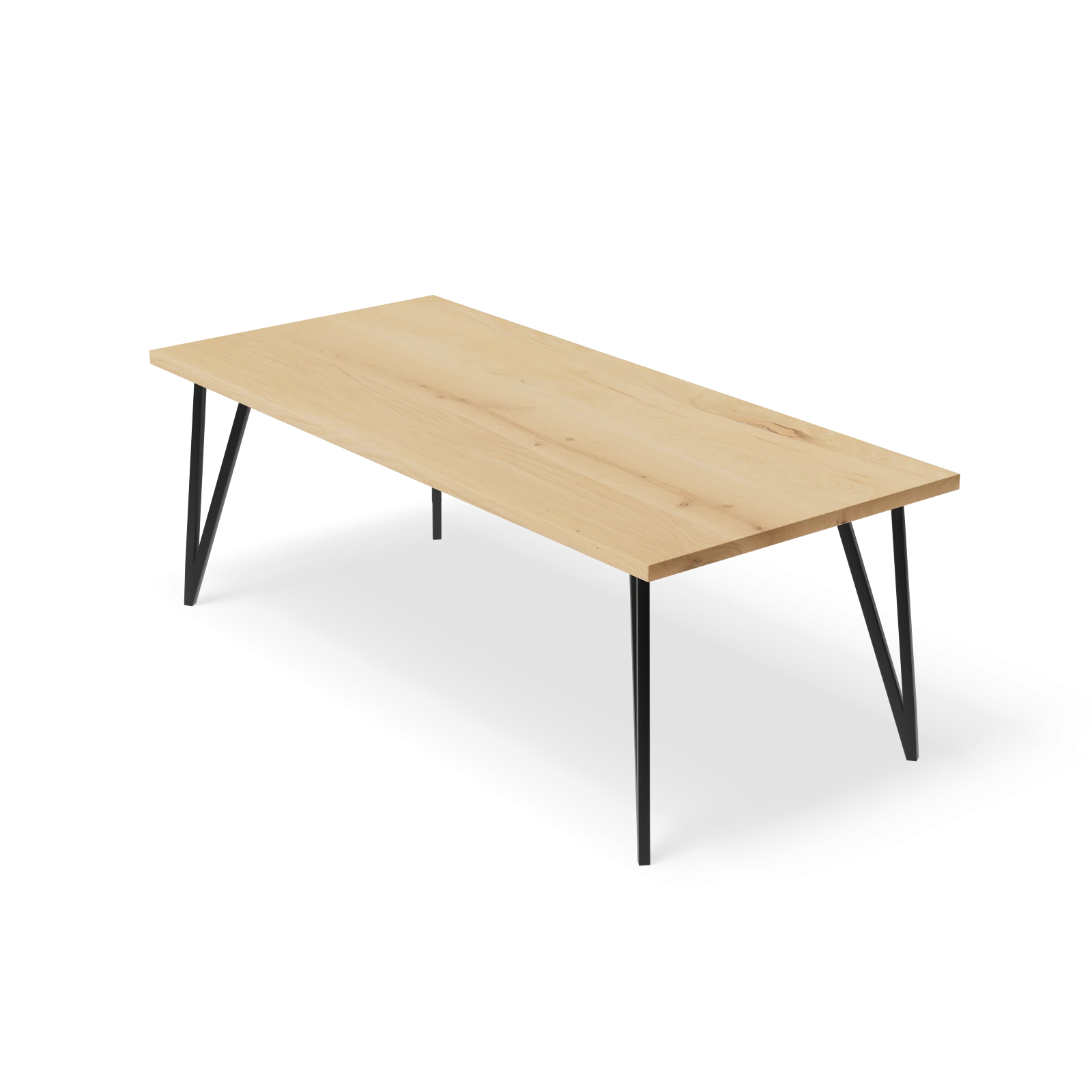 Eettafel Triangle - Rechthoek Eiken Nature White (220x100cm)