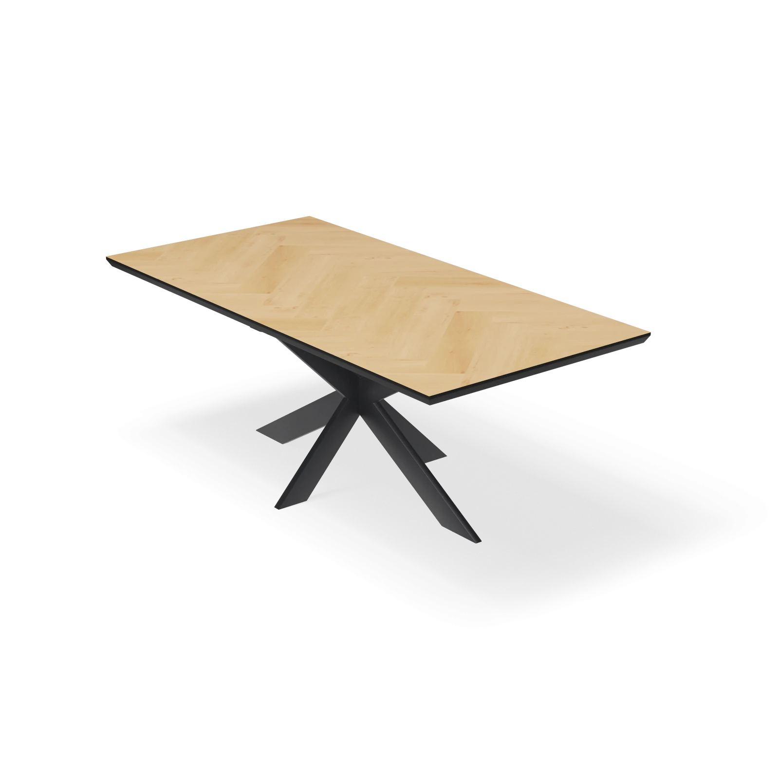 Eettafel Matrix - Rechthoek Eiken Visgraat Nature White (200x100cm)