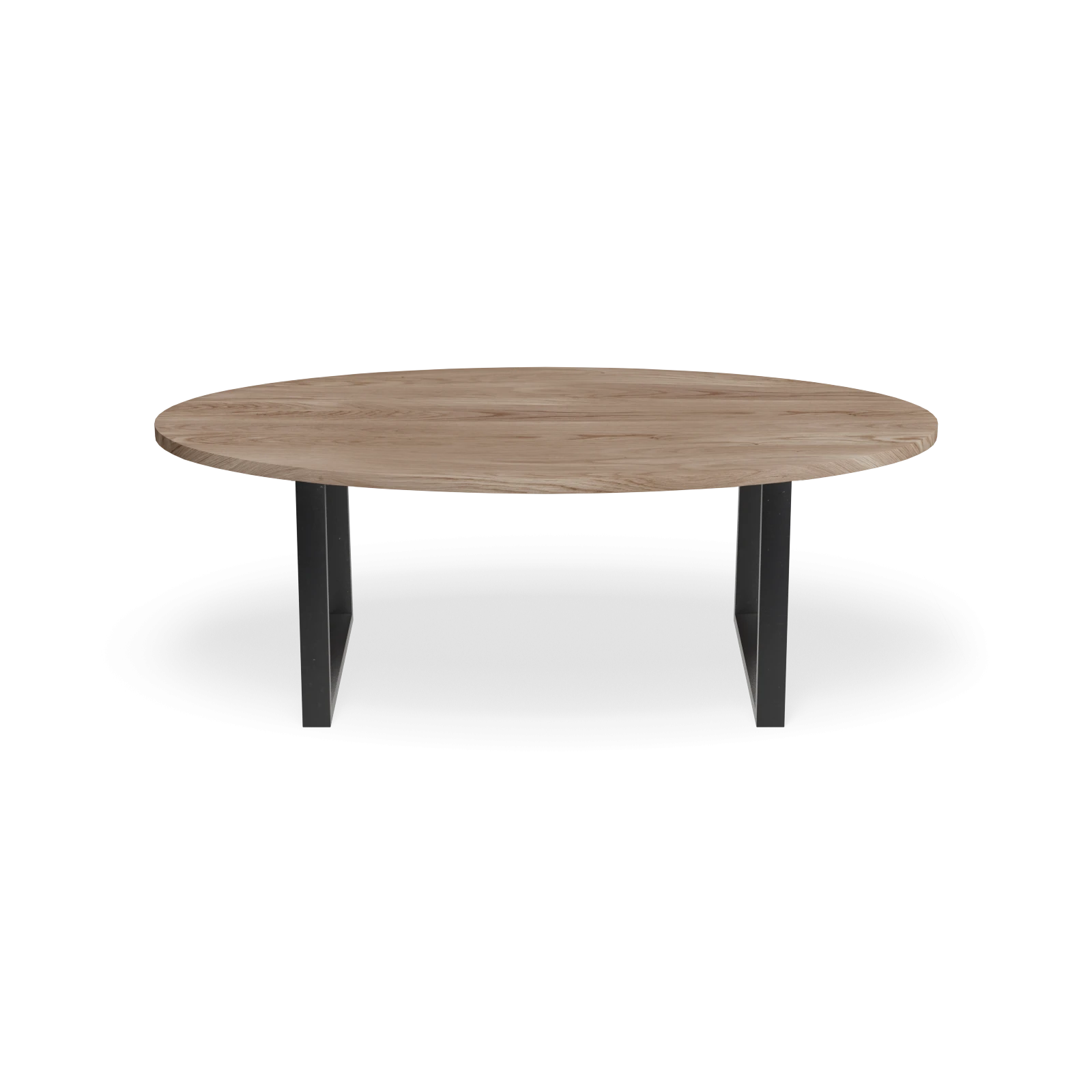 Eettafel U Poot(8x4cm) - Ovaal Eiken Kiezel (220x110cm)