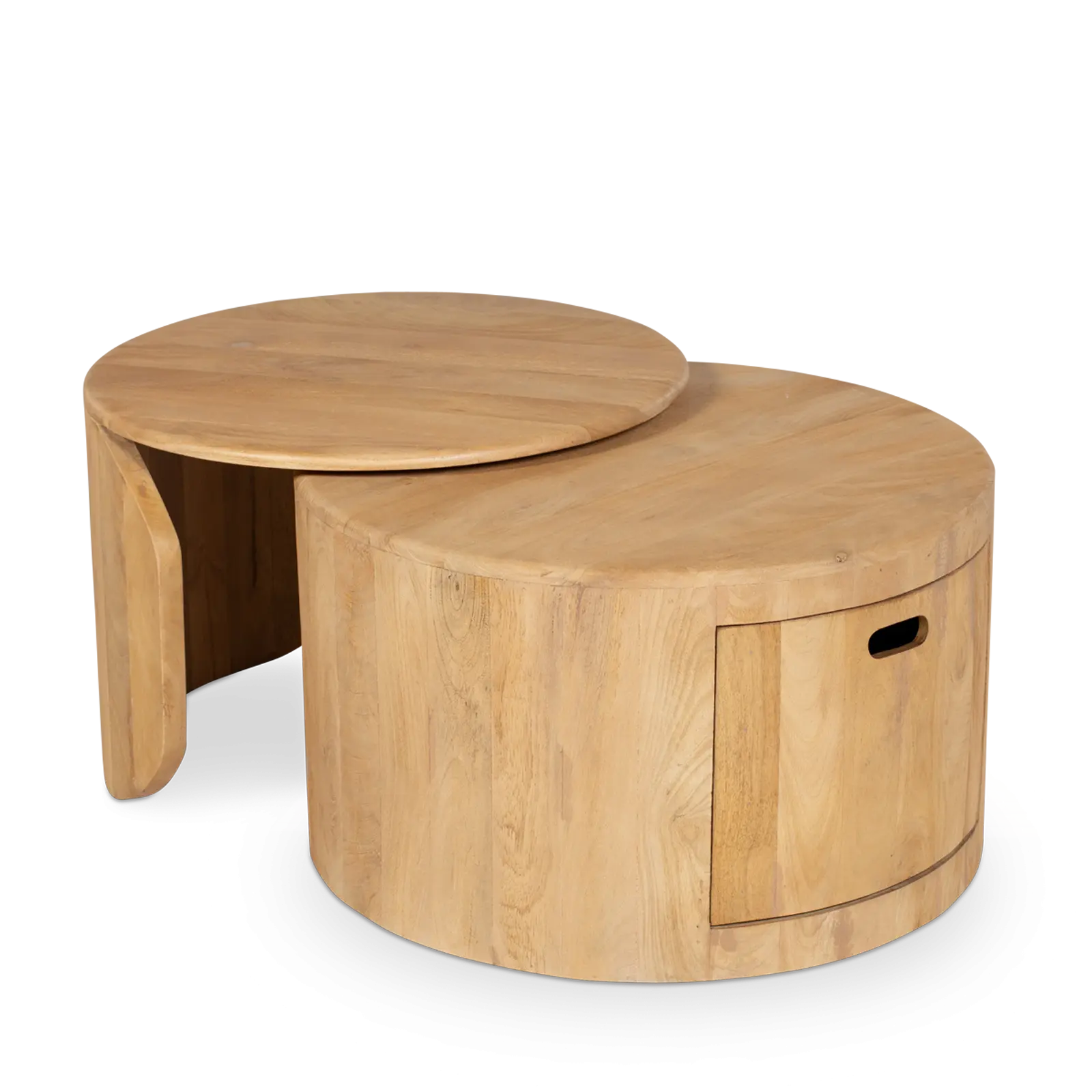 Salontafel set van 2 Buddy - rond - Mangohout Loom