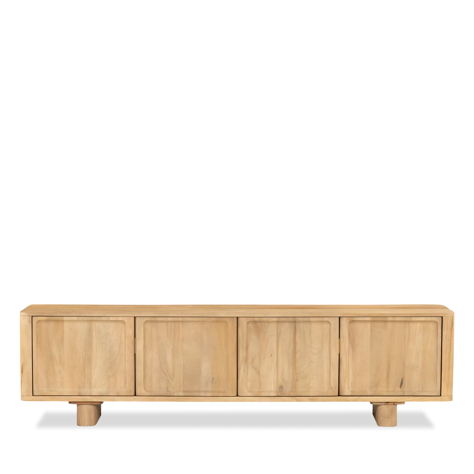 TV meubel Katara - 200 cm - Mangohout Loom Naturel - 4 deuren