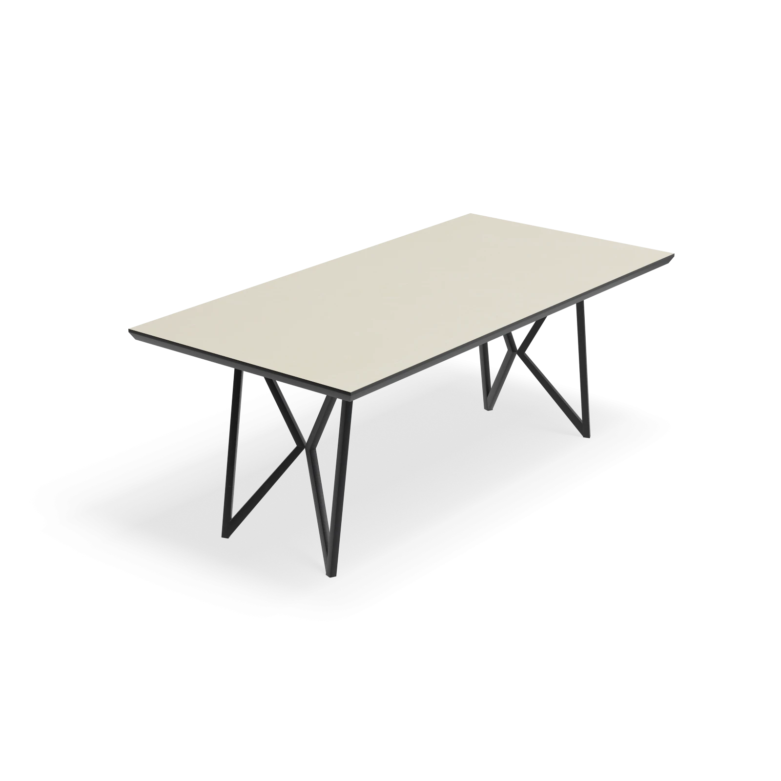 Eettafel Crosse (los) - Rechthoek HPL Stone Beige (200x100cm)
