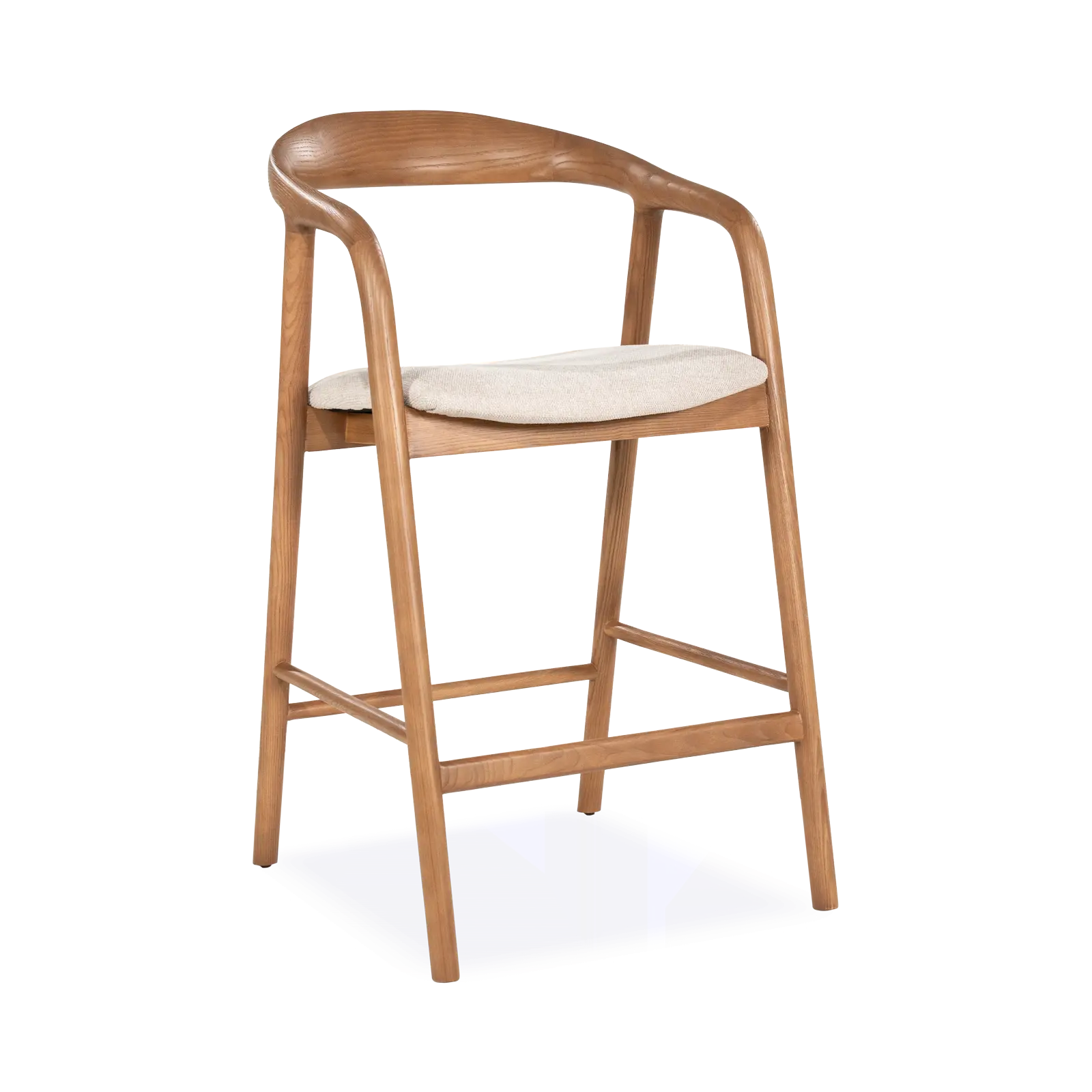 Barstoel Rayven - zithoogte 65 cm - Essenhout Lichtbruin