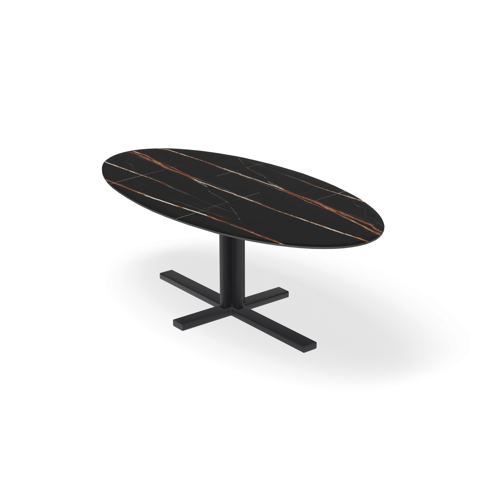 Eettafel Kolos - Ovaal Keramiek Sahara Noir Satin (220x110cm)